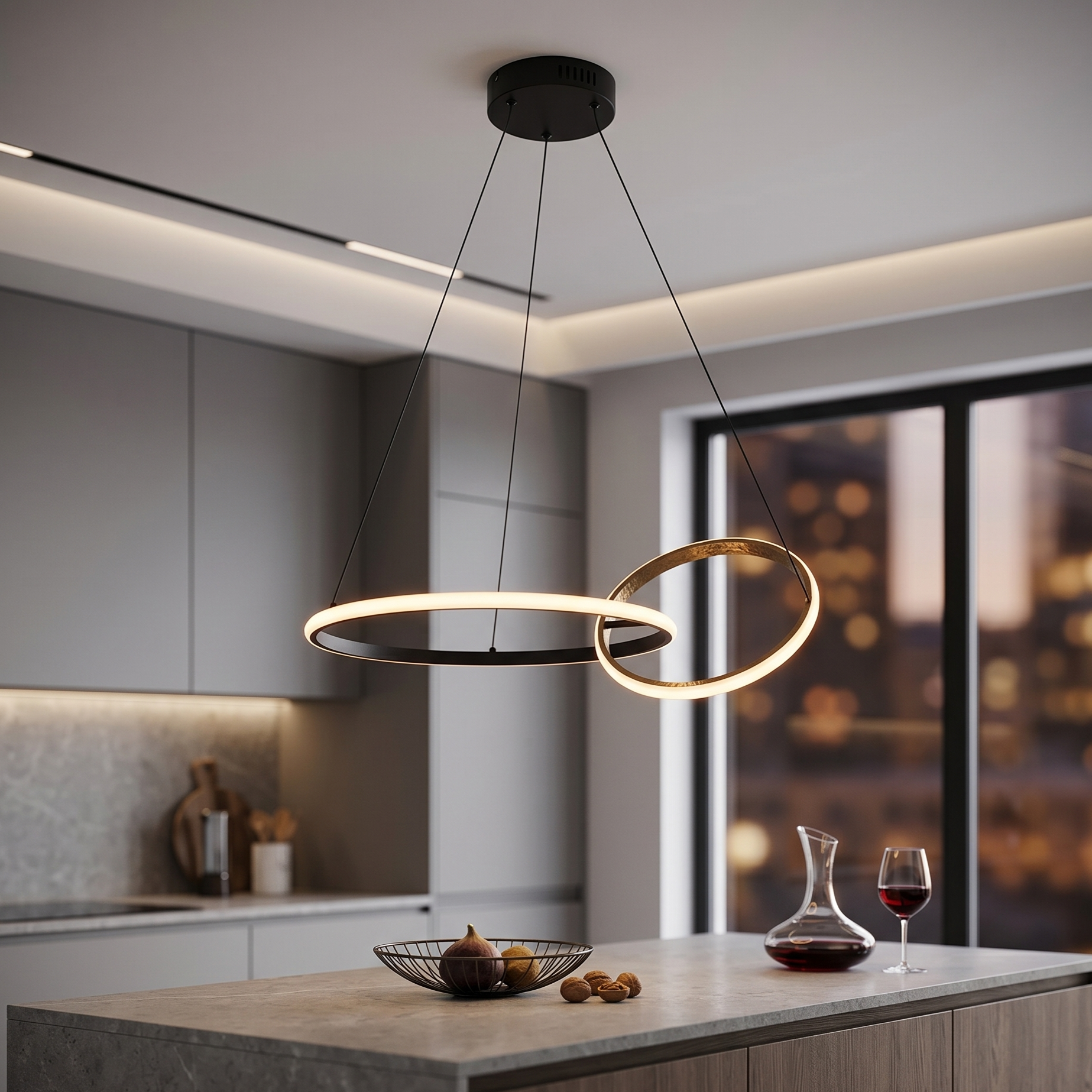 Lustra LED Suspendata Black ALUX Echivalent 300W