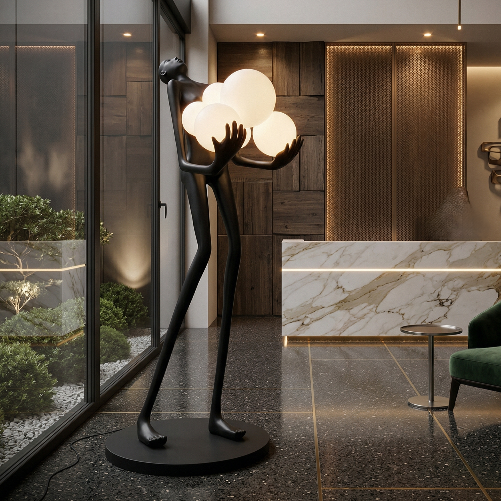 Lampadar Luxury OMNIO Black 180cm