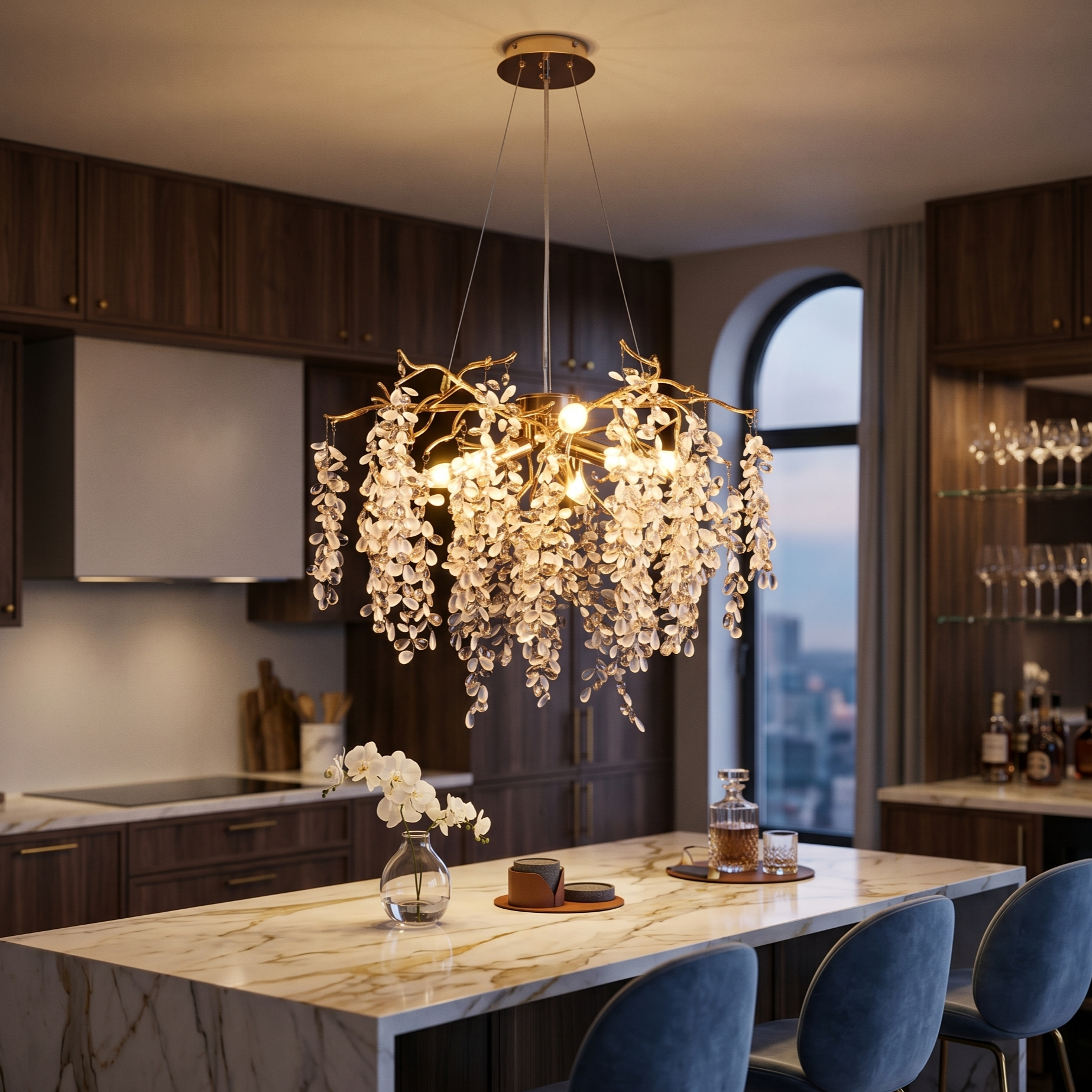 Candelabru Cristal LUXURY Golden Grapes 60CM