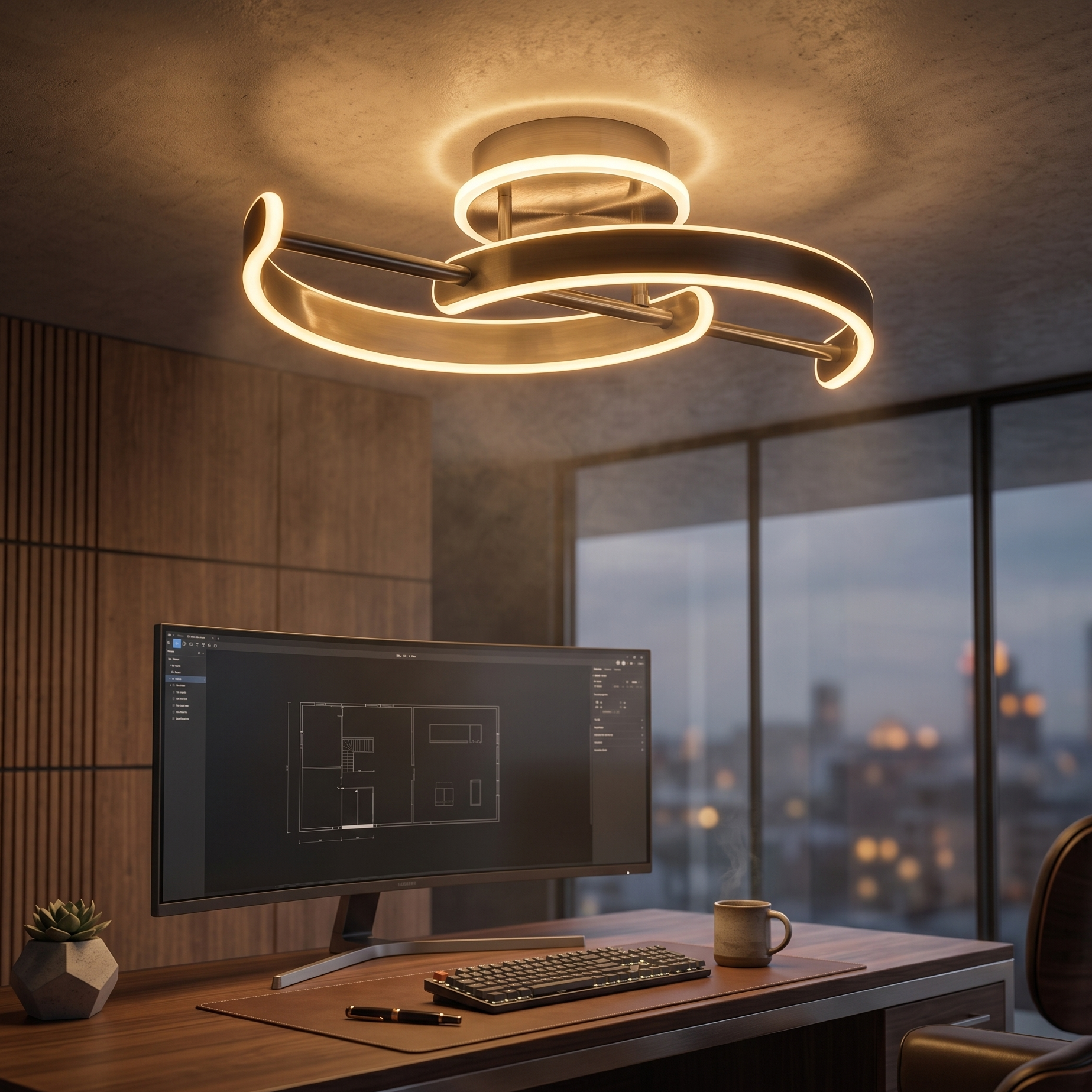 Lustra LED Premium Silver ORIVA Echivalent 300W