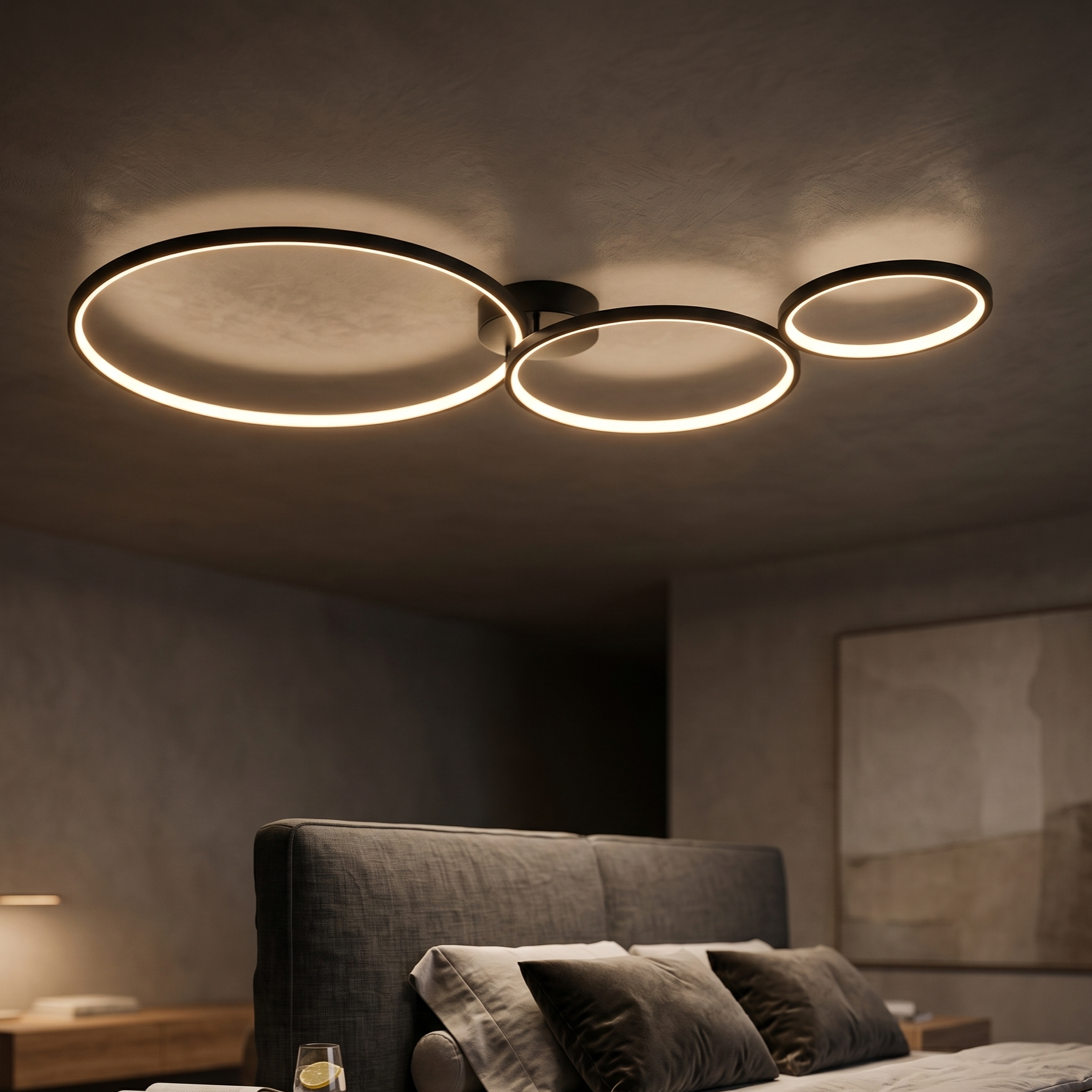 Lustra LED Modern Black FLUXA Echivalent 300W