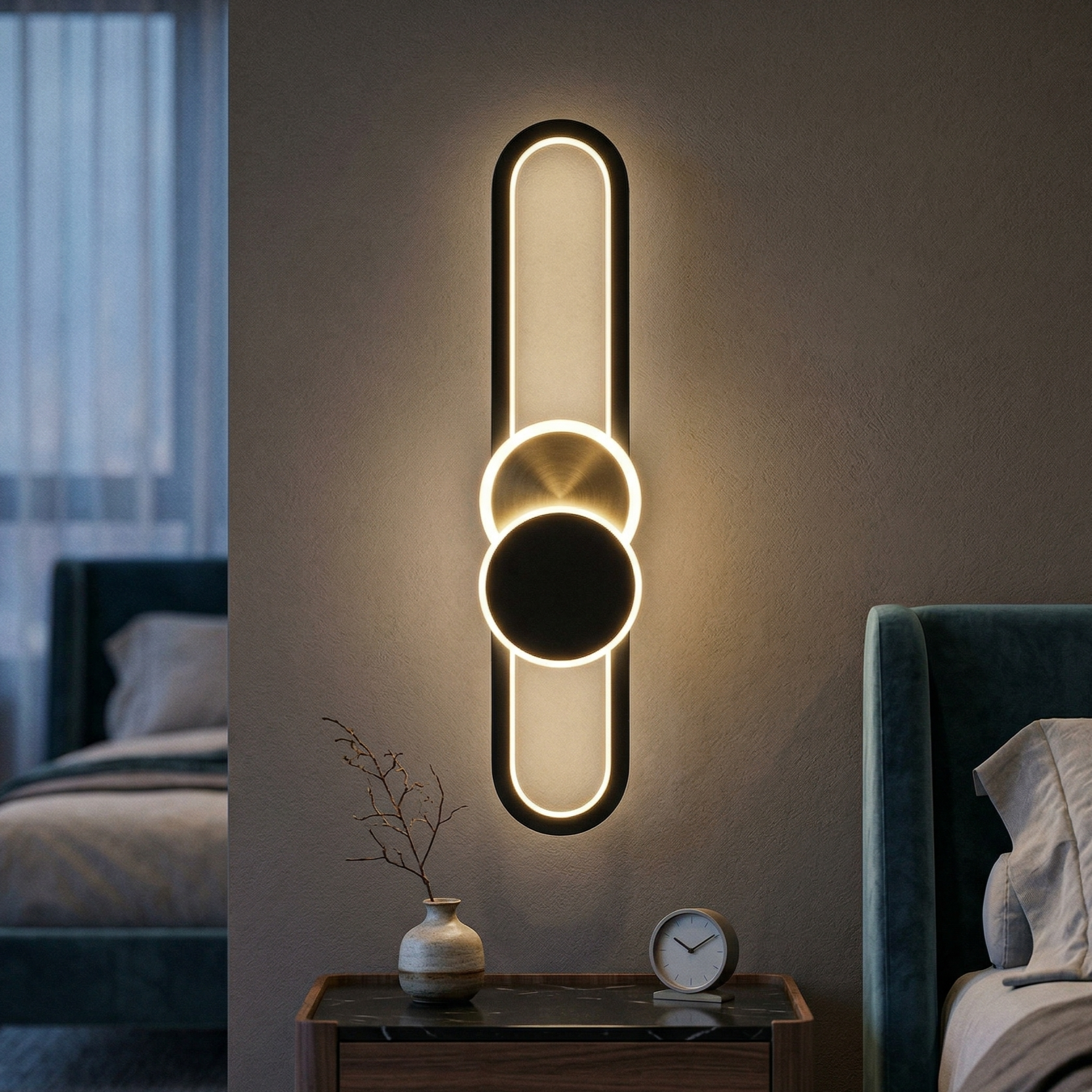 Aplica LED MOZZY 80cm Black Echivalent 90W