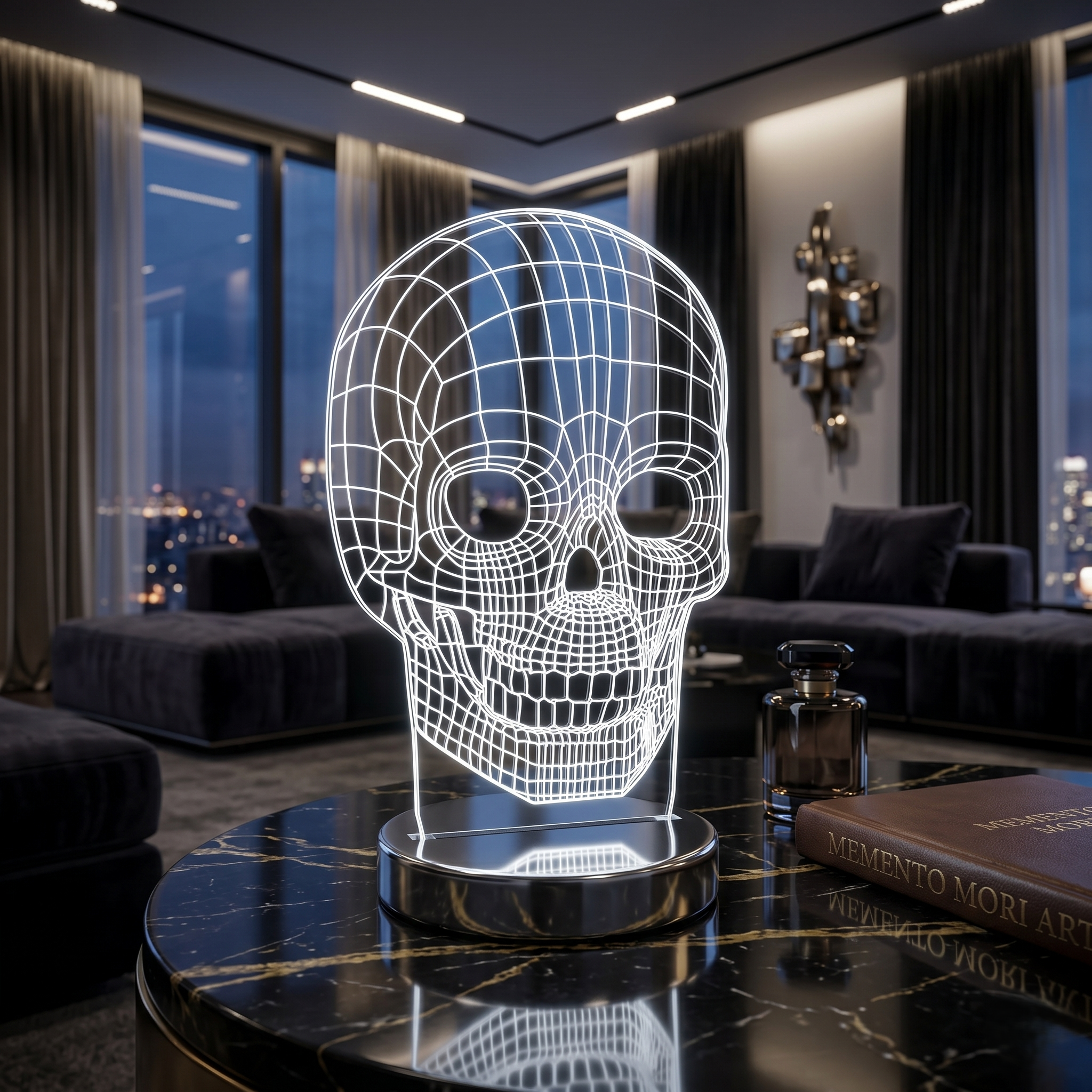 Veioza LED Decorativa Premium Chrome SKULL
