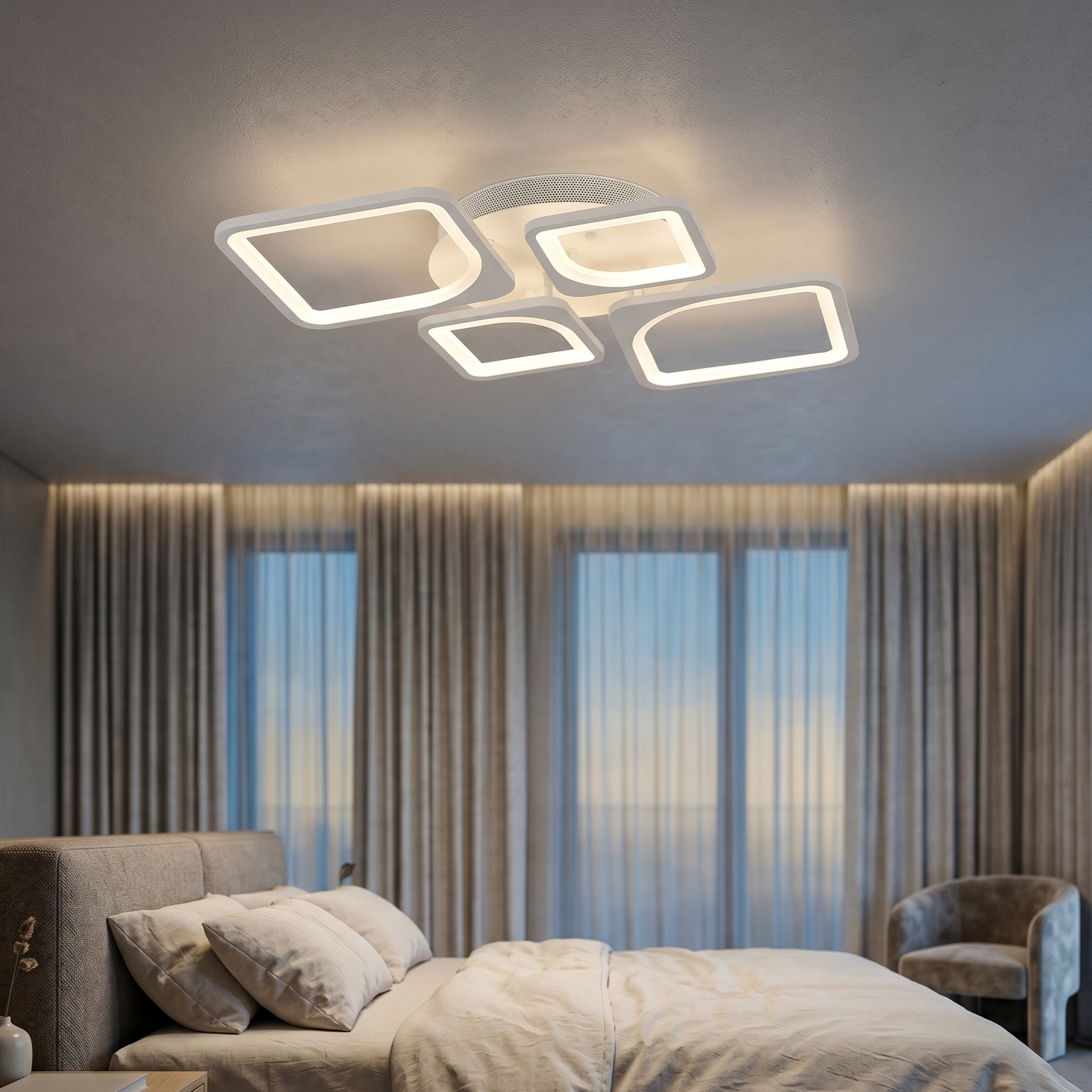 Lustra LED 2+2 DIAMOND White Echivalent 500W Telecomanda
