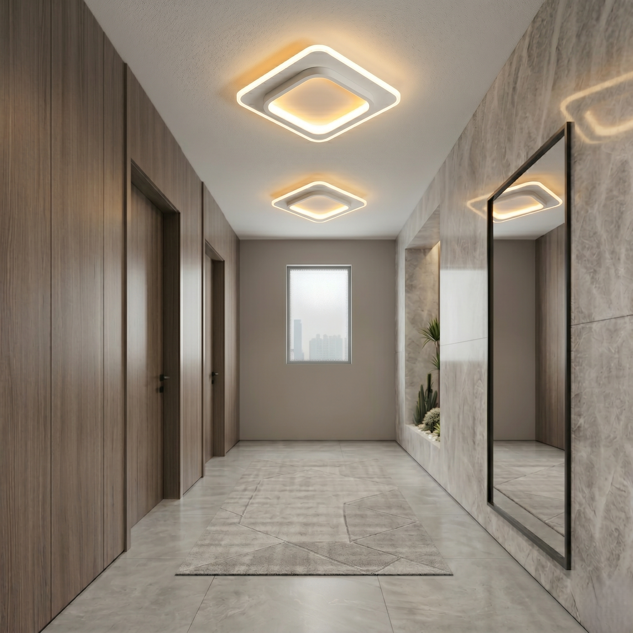 Lustra LED LOKI SQUARE Alb Echivalent 200W
