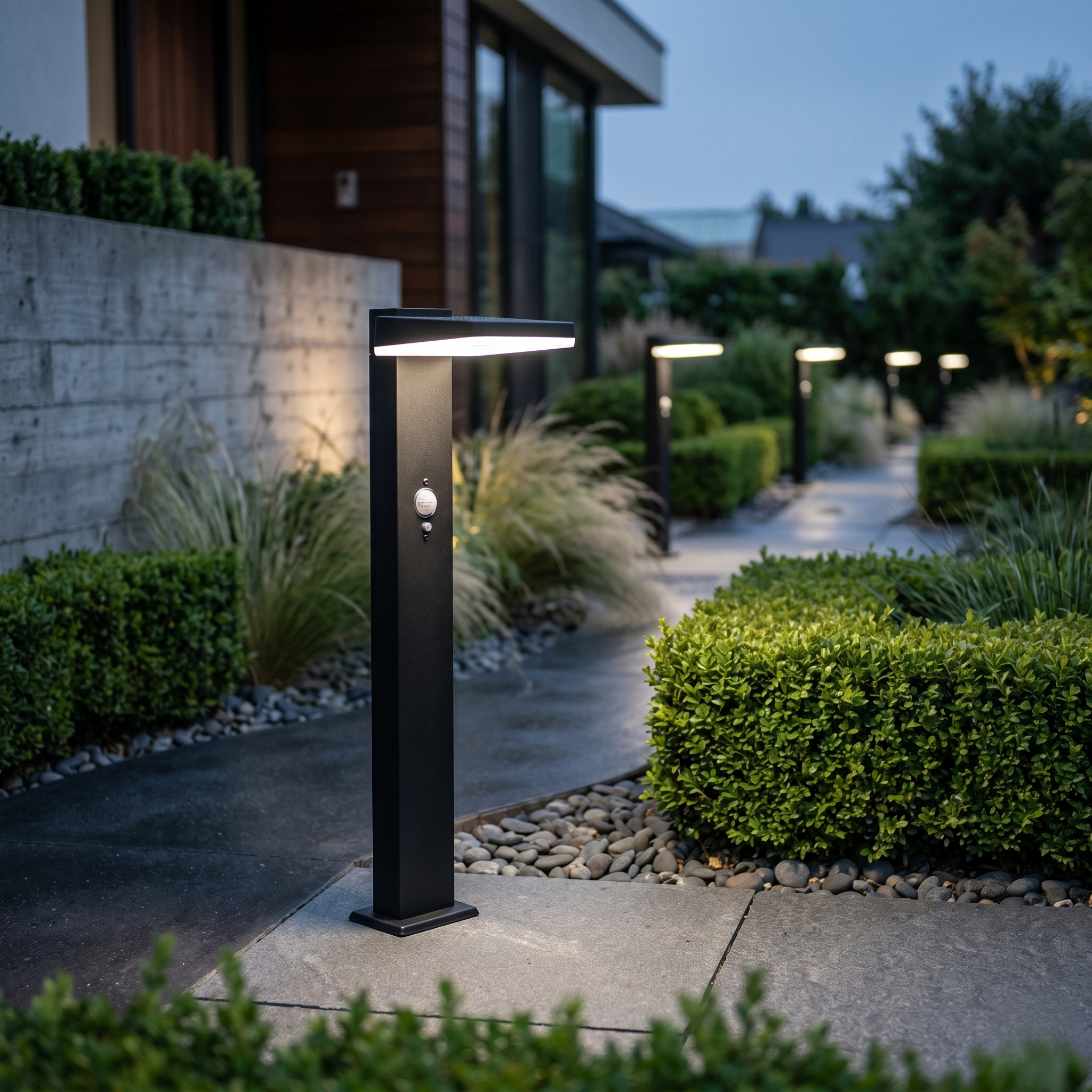 Stalp de Gradina LED ORZEN cu Incarcare Solara Senzor 50CM Premium