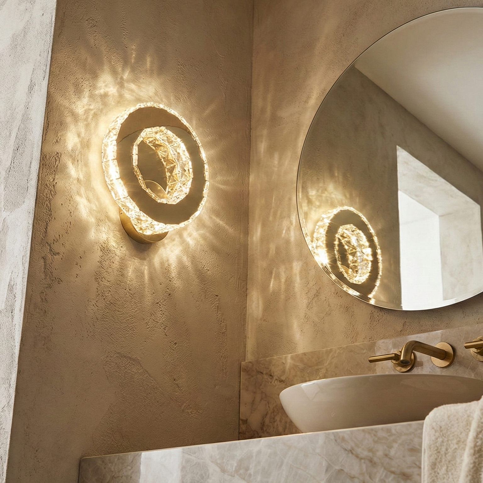 Aplica LED 16W Cristal RING Gold