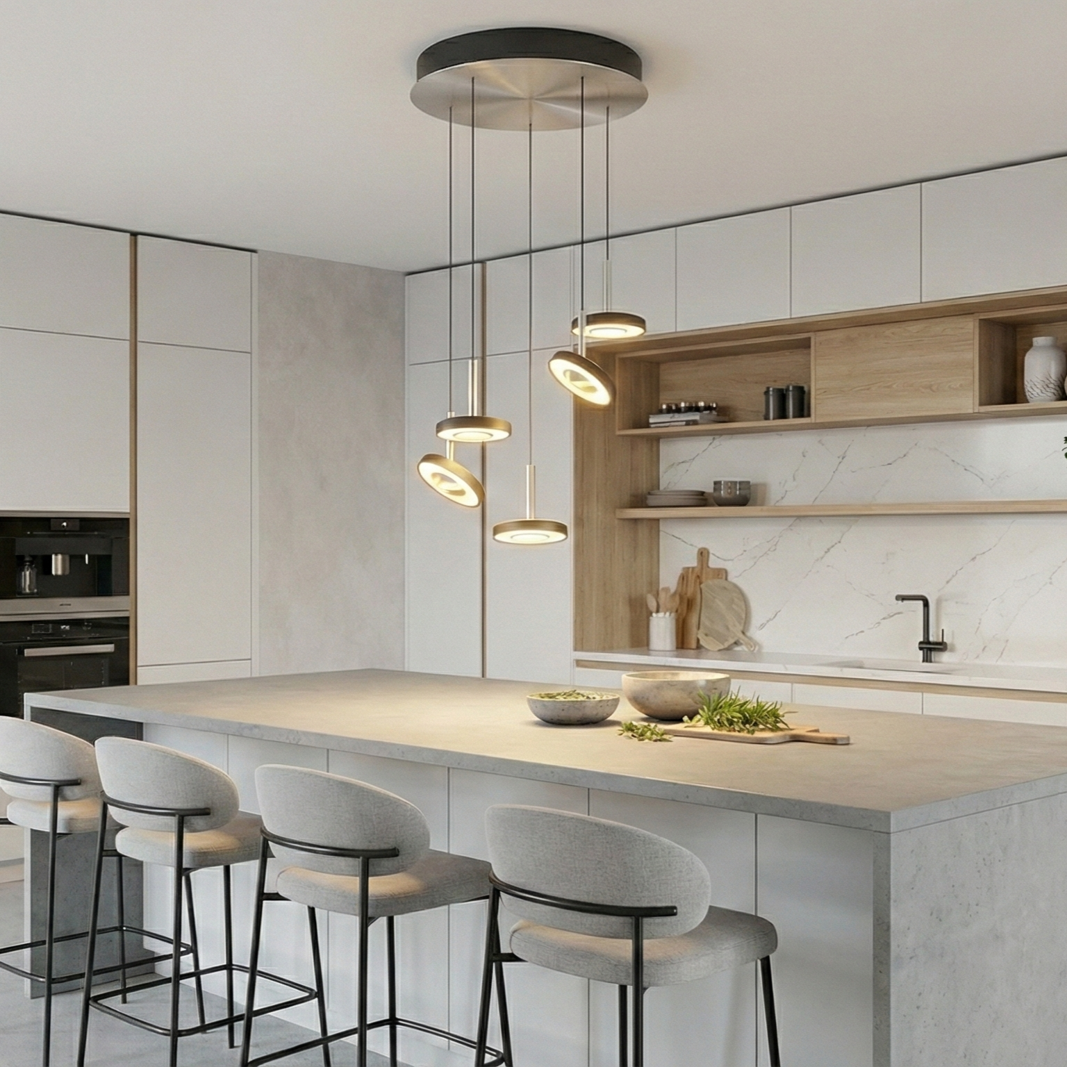 Lustra LED PREMIUM Suspendata SILVER GUANO Echivalent 400W