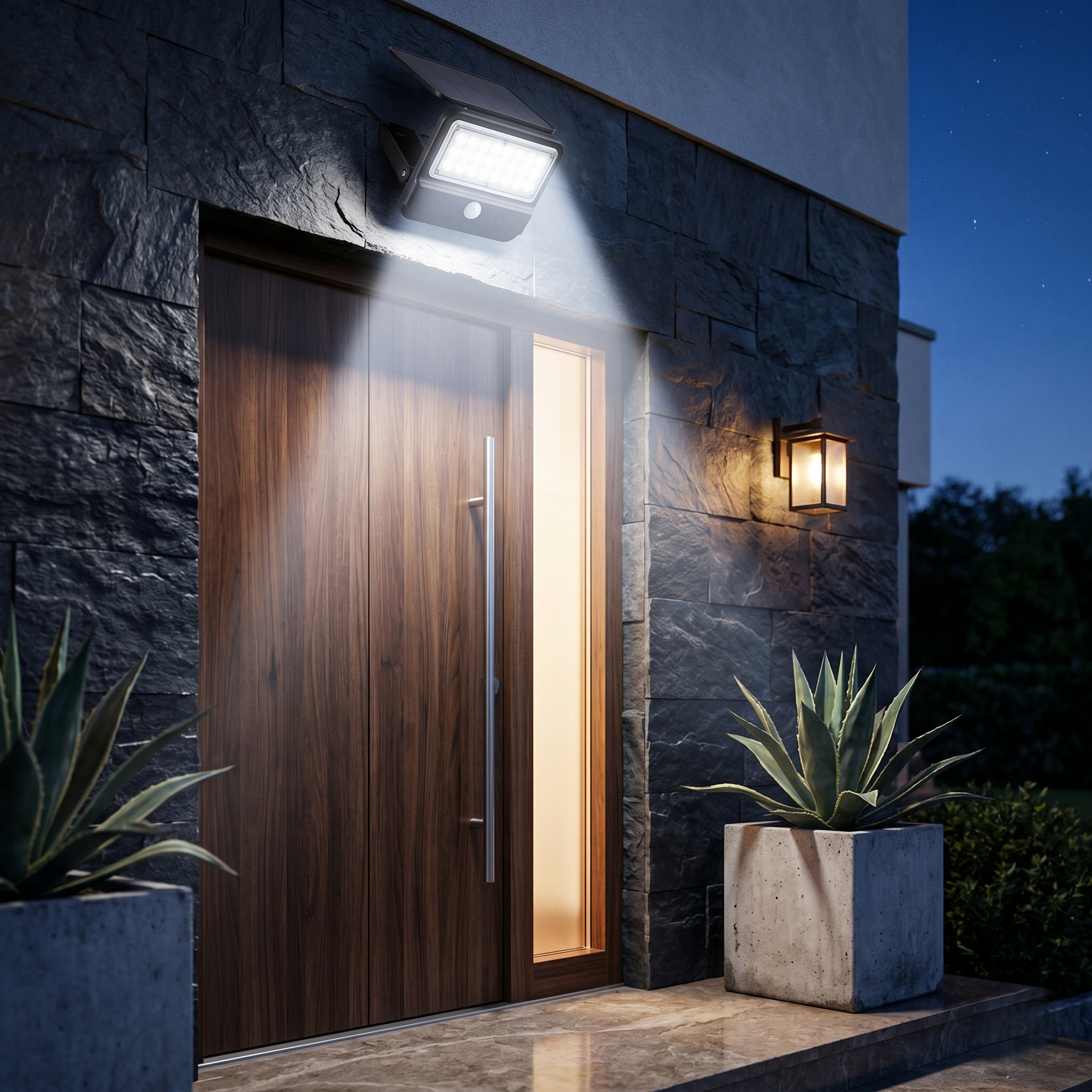 Aplica LED Solara 7W ORKA Exterior Neagra cu Senzor