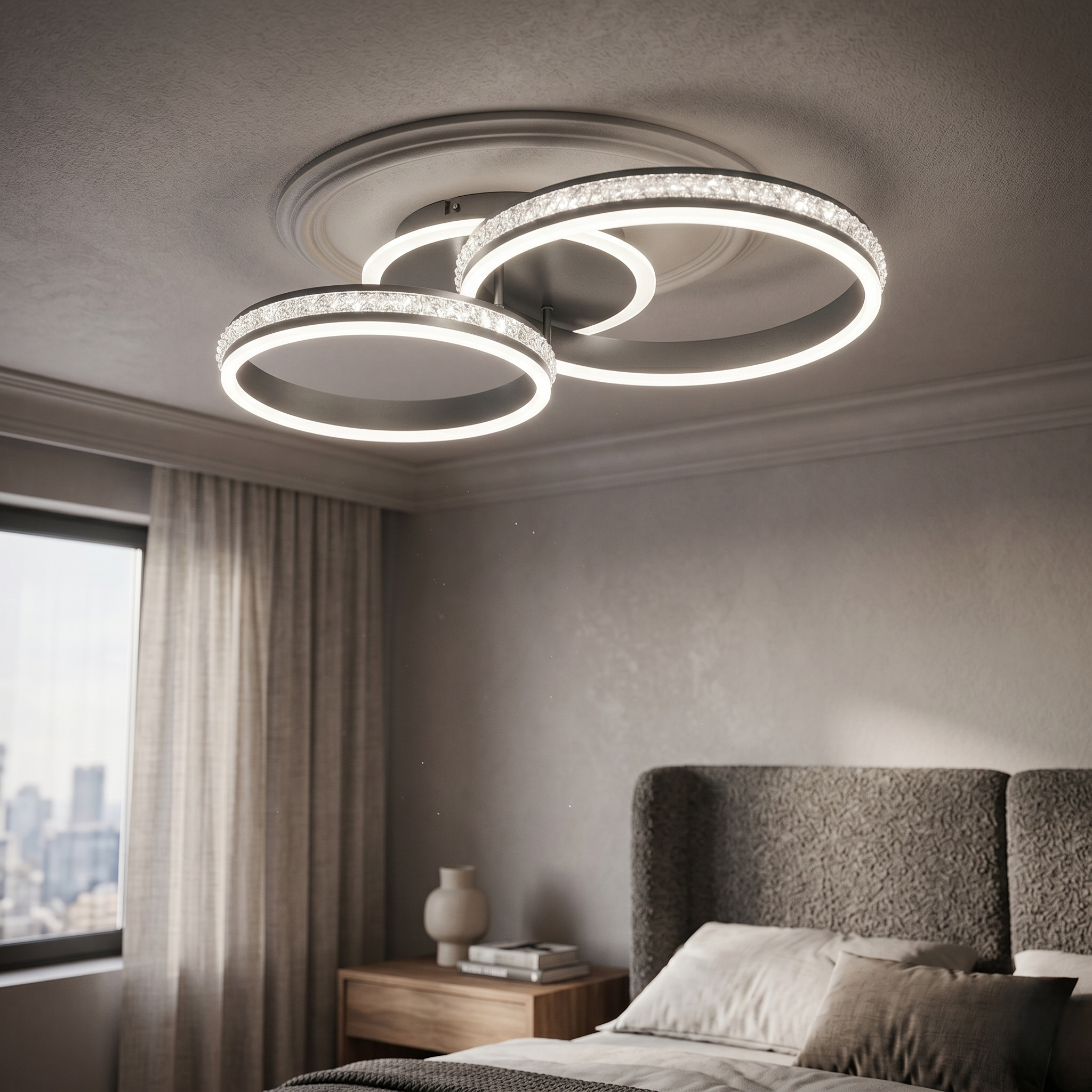 Lustra LED Aplicata Silver NOXA Echivalent 300W
