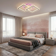 Lustra LED Two Square GRIDLINE Alba RGB Echivalent 500W Telecomanda