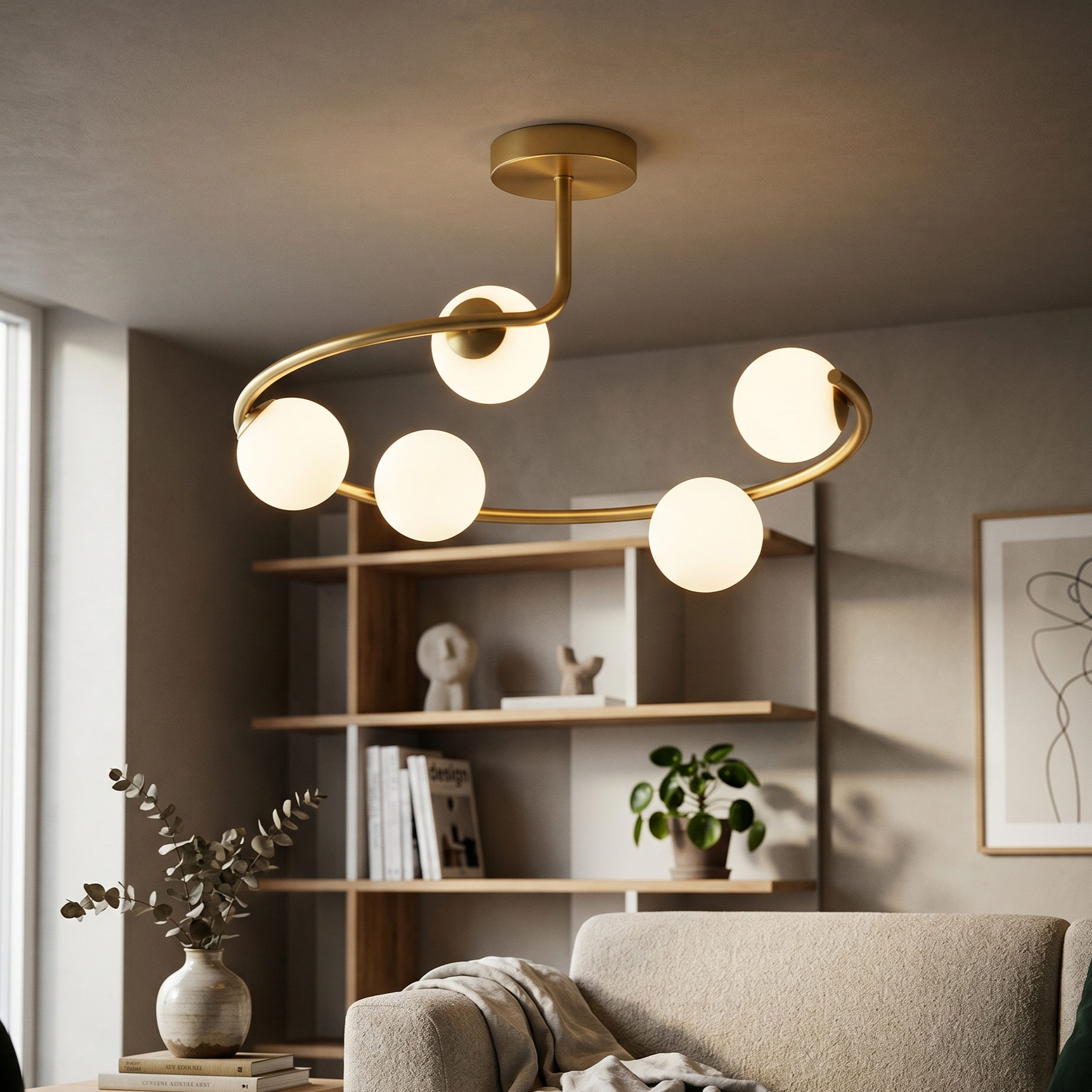 Lustra Abajur 5xE27 Gold Calista