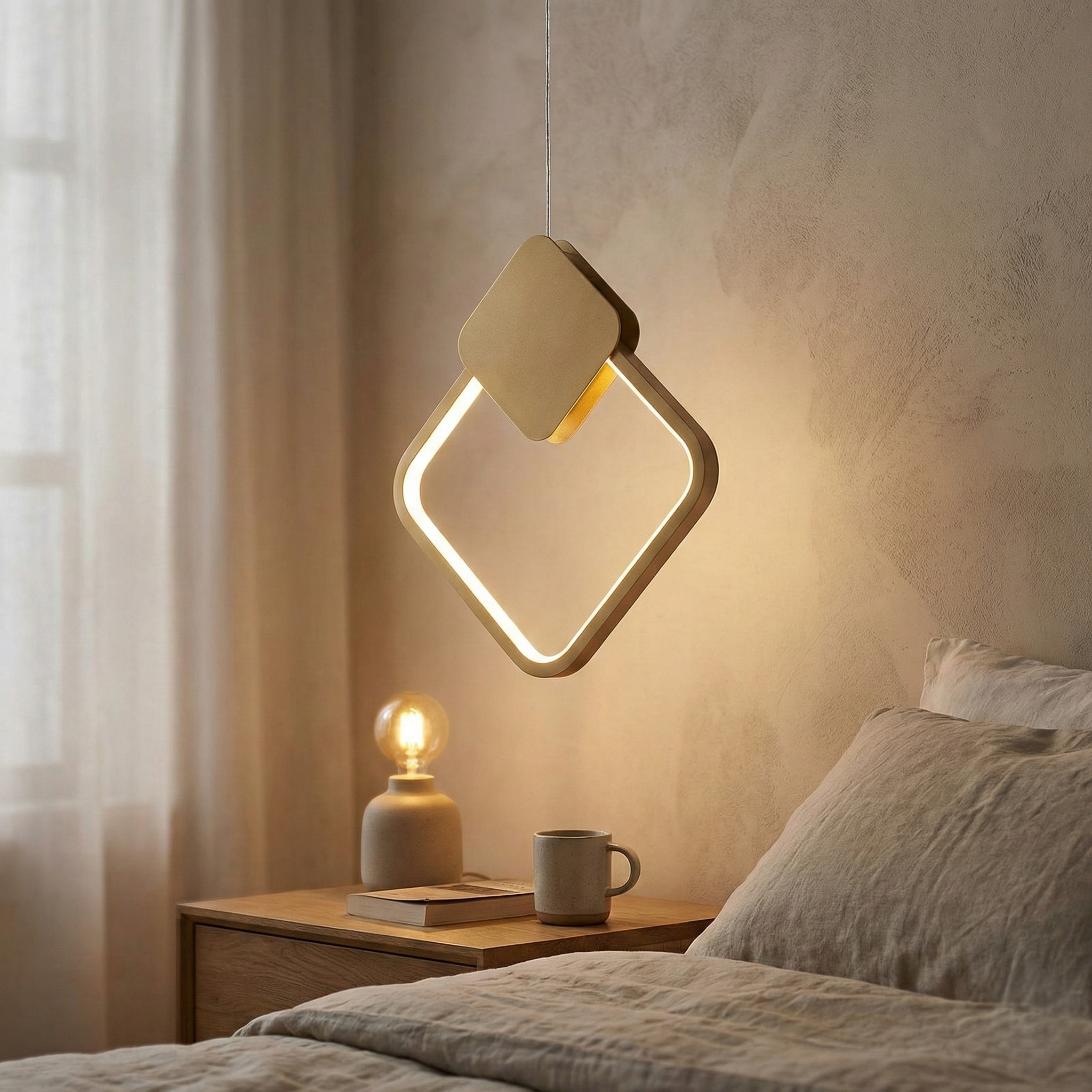 Pendul LED Suspendata Diamond Gold 3 Lumini Echivalent 150W