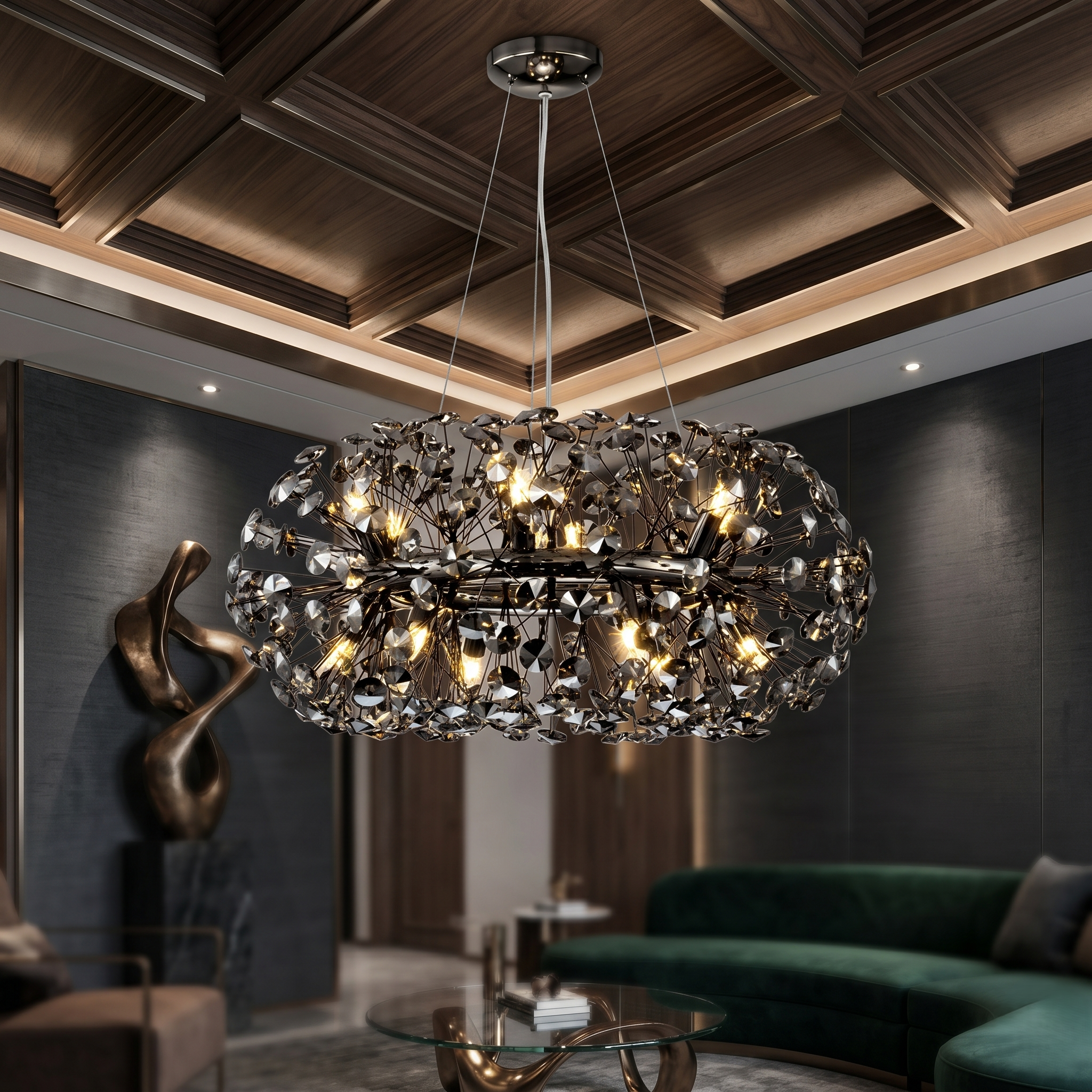 Lustra Suspendata Crystal Dandelion Black