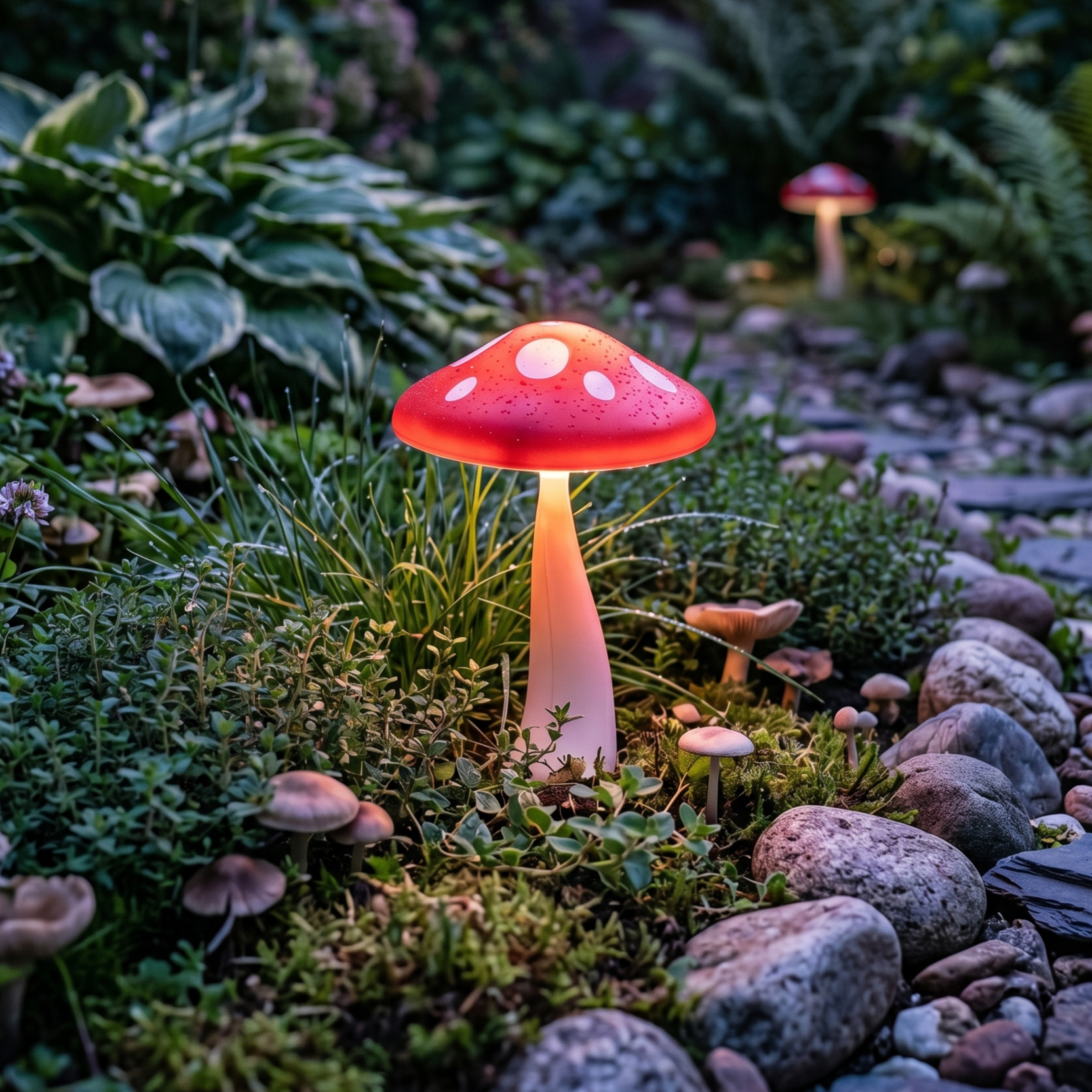 Stalp de Gradina Mushroom cu Incarcare Solara 18CM Premium