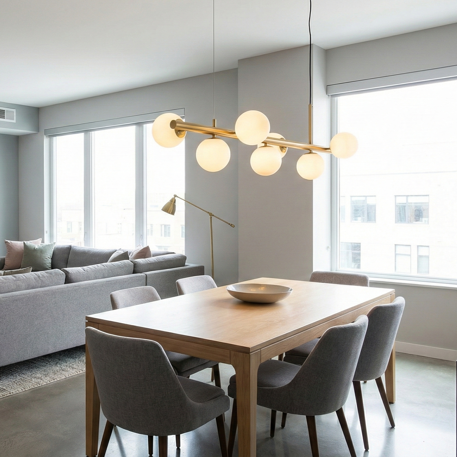 Lustra Abajur MAT GOLD Liniara 7xG9 65cm SKYLINE