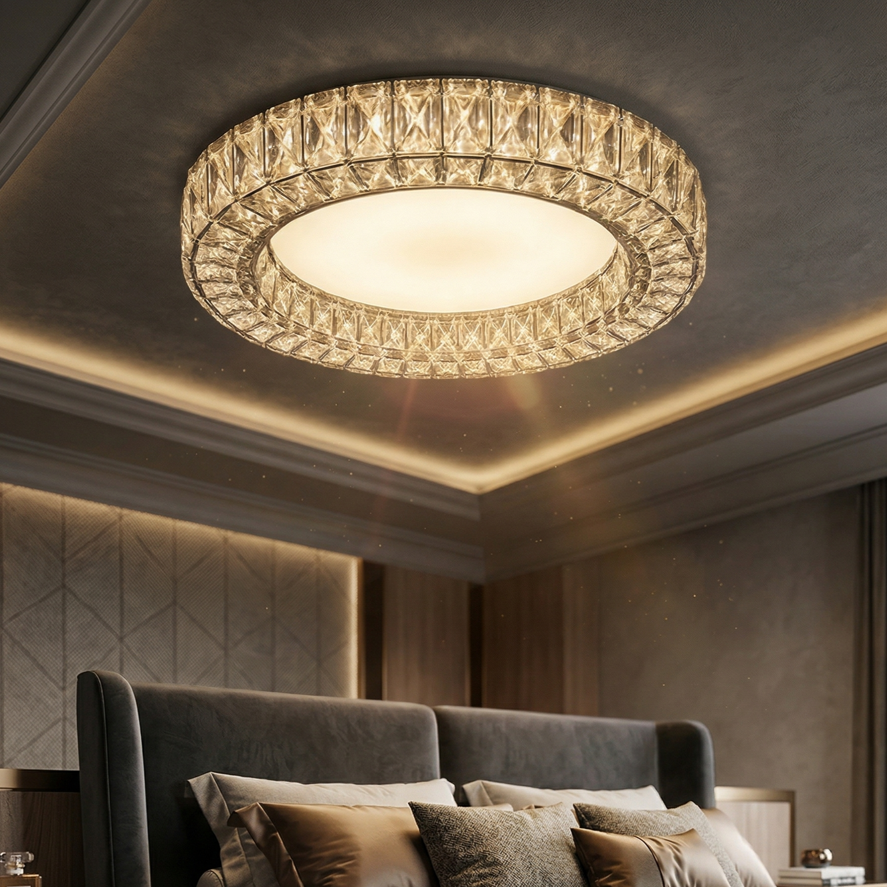 Lustra LED CRISTAL Argintie Orleans Elegance Echivalent 600W