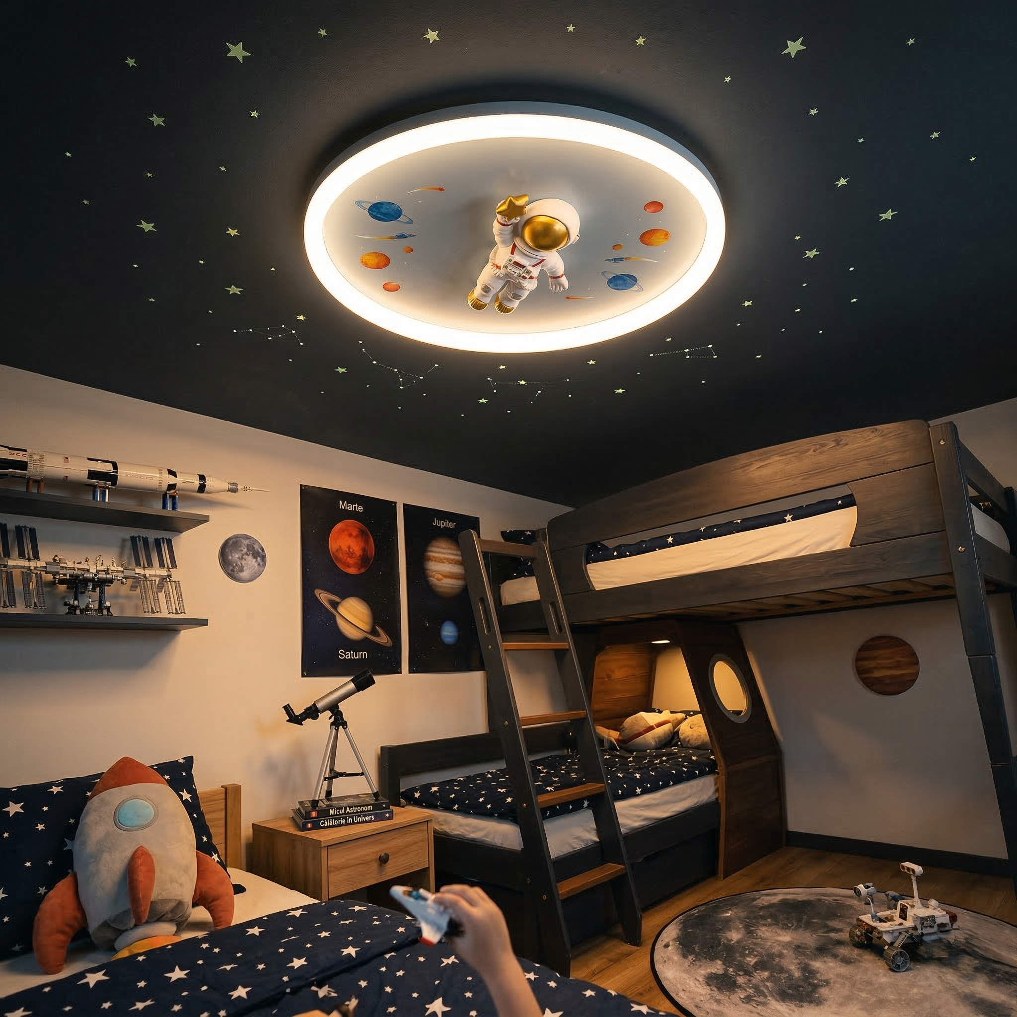 Lustra LED 78W Flying Astronaut Echivalent 400W Telecomanda