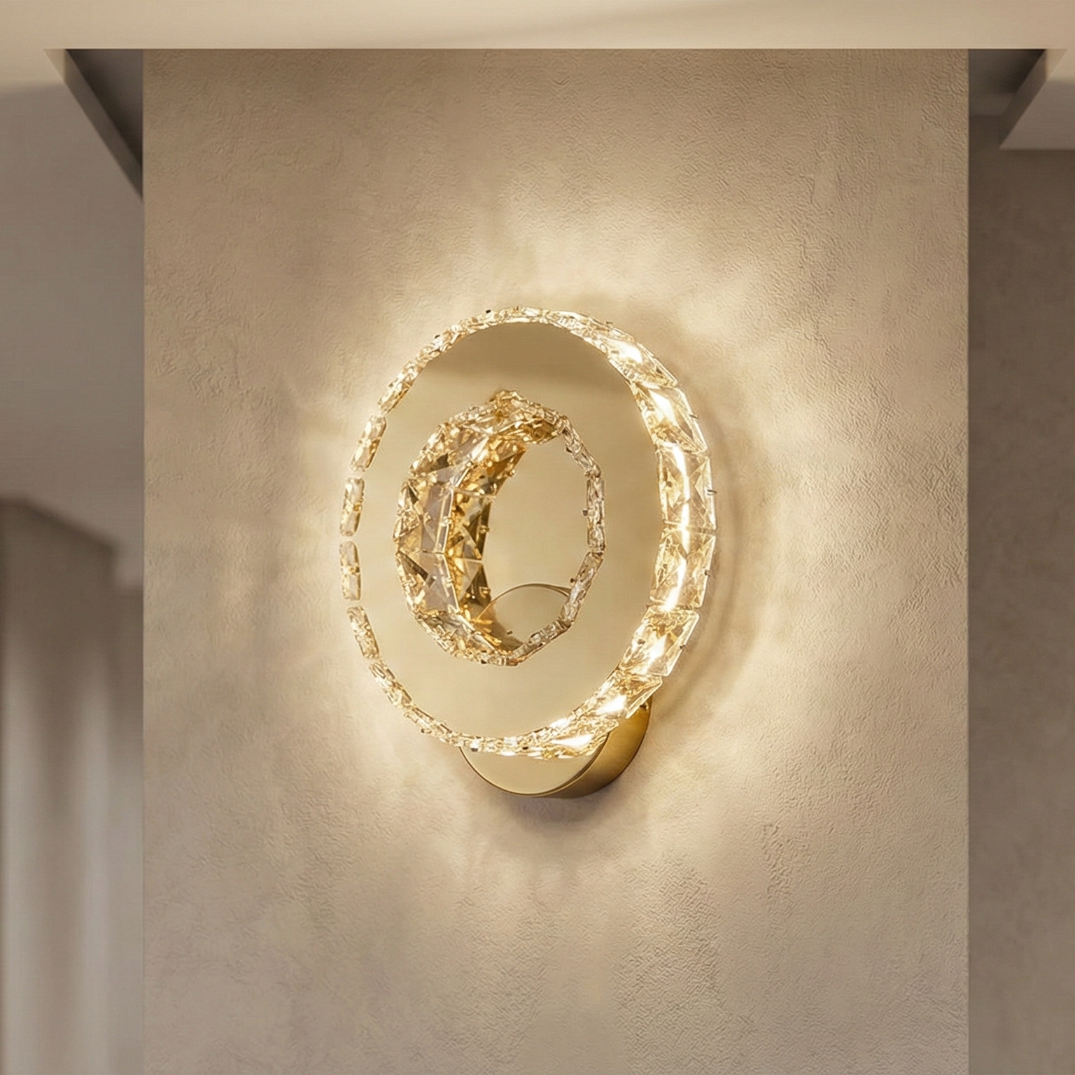 Aplica LED 16W Cristal RING Gold