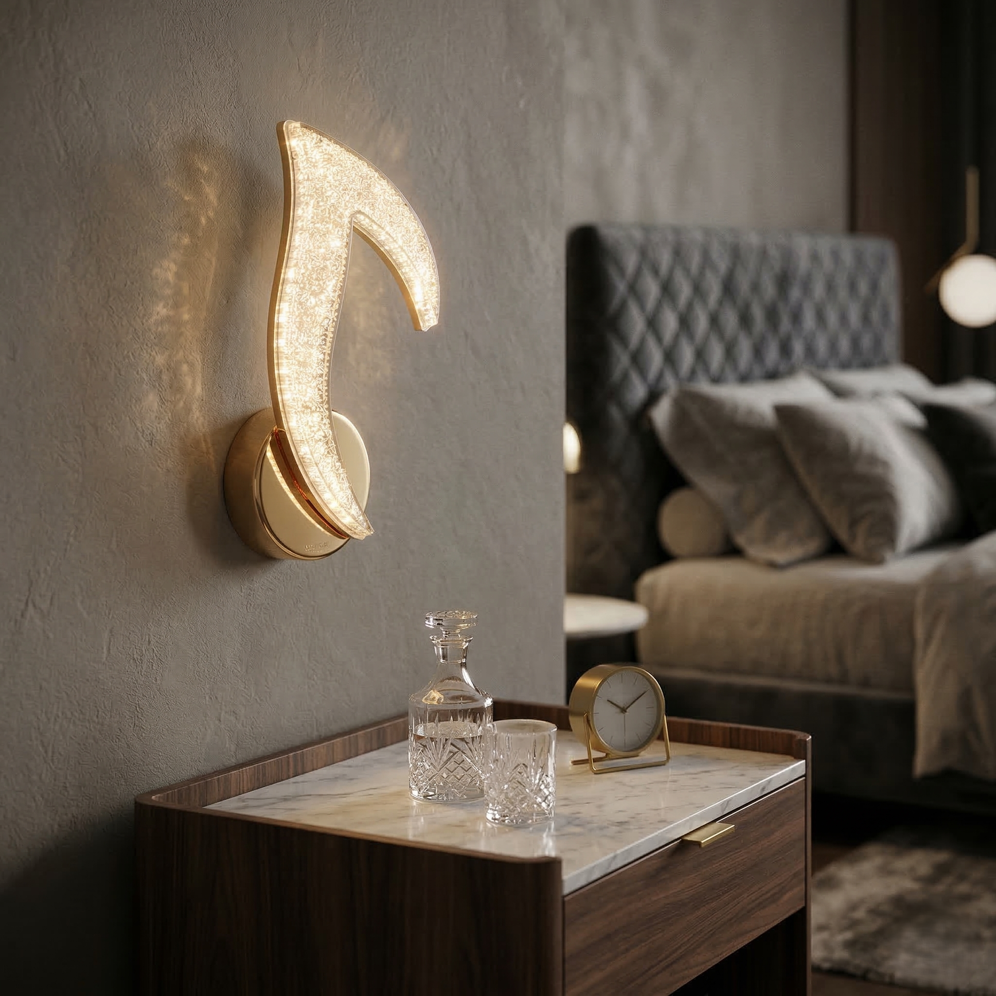 Aplica LED Perete Narcisse Sparkle Gold