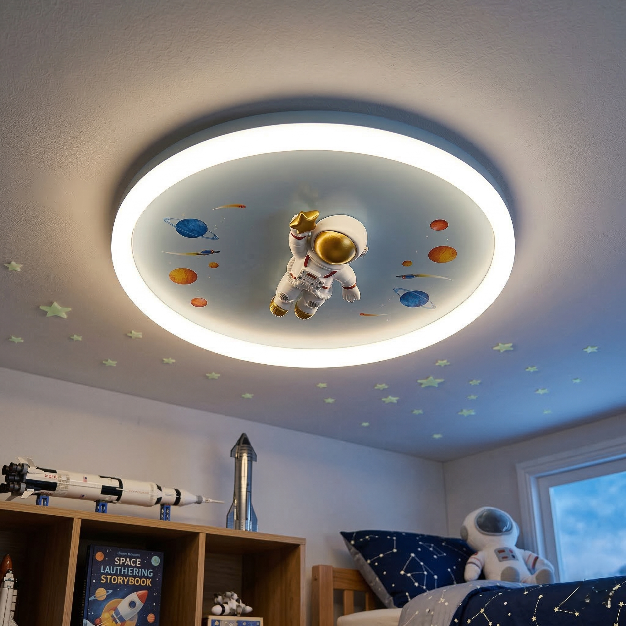 Lustra LED 78W Flying Astronaut Echivalent 400W Telecomanda