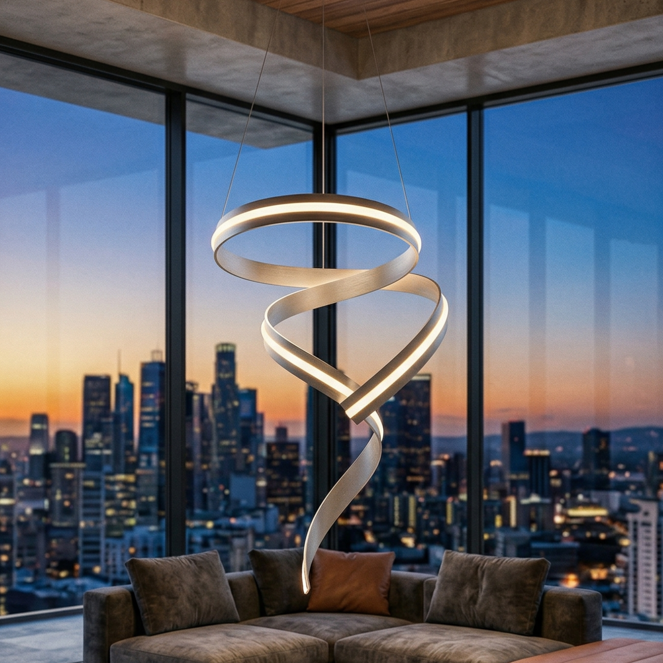 Lustra LED Suspendata Cisenna Silver CINQUE Premium Echivalent 1000W