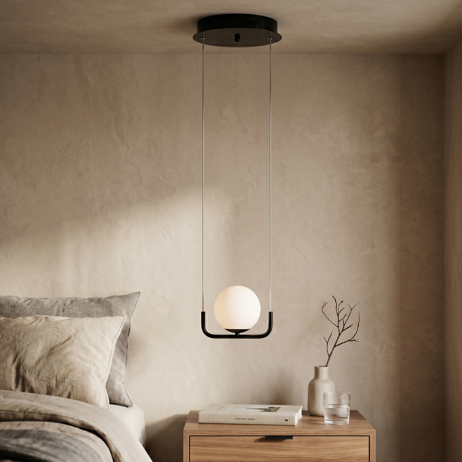 Pendul Abajur Nordic Black SWING 1xE27
