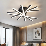Lustra LED 6 CROSS LINNES Negru Echivalent 600W Telecomanda