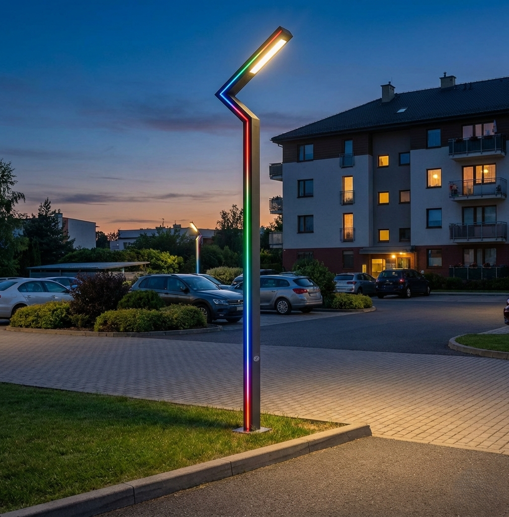 Stalp Iluminat Stradal 30W RGB Telecomanda 3m