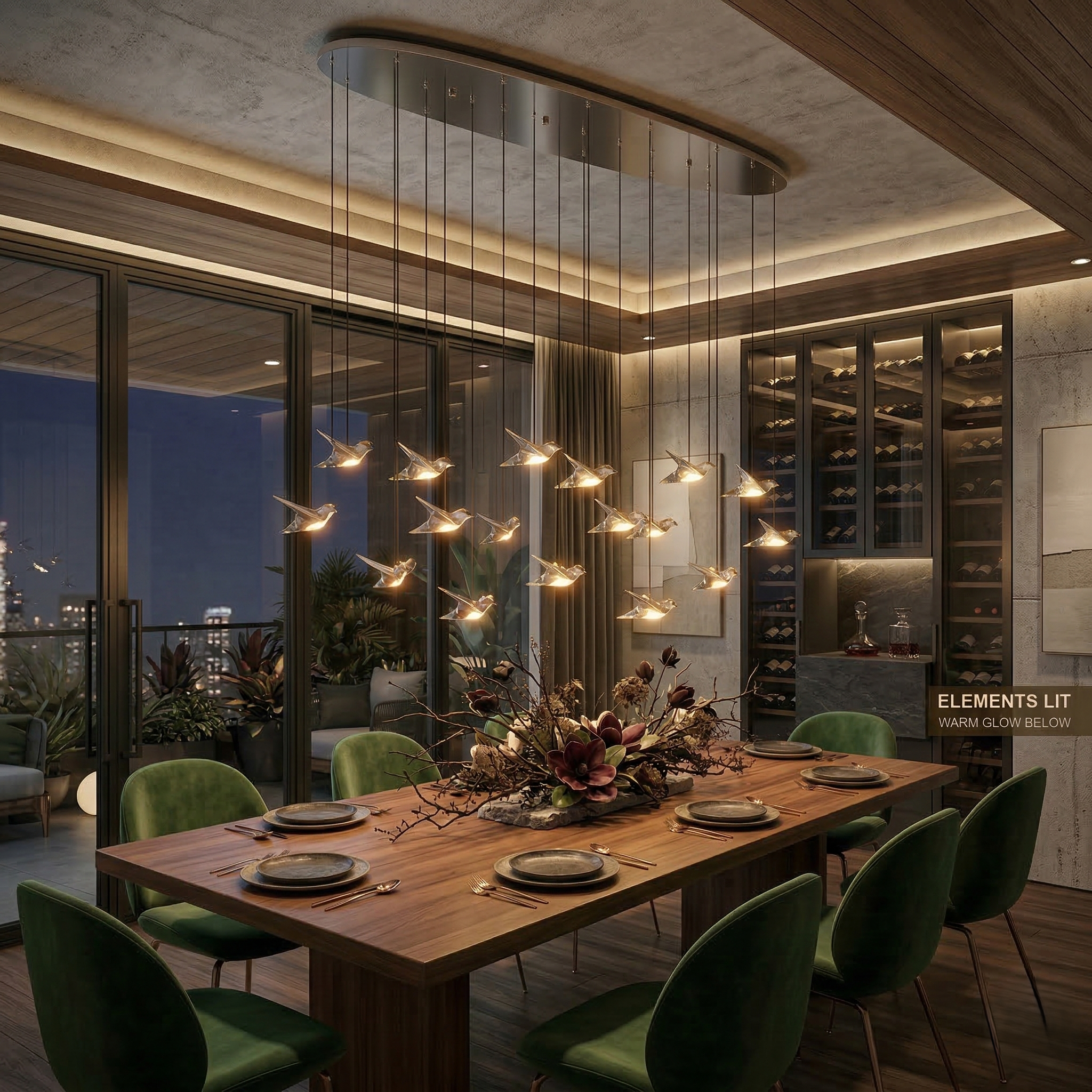 Lustra LED Liniara Suspendata Luxury PARATEBUENO SILVER Echivalent 600W
