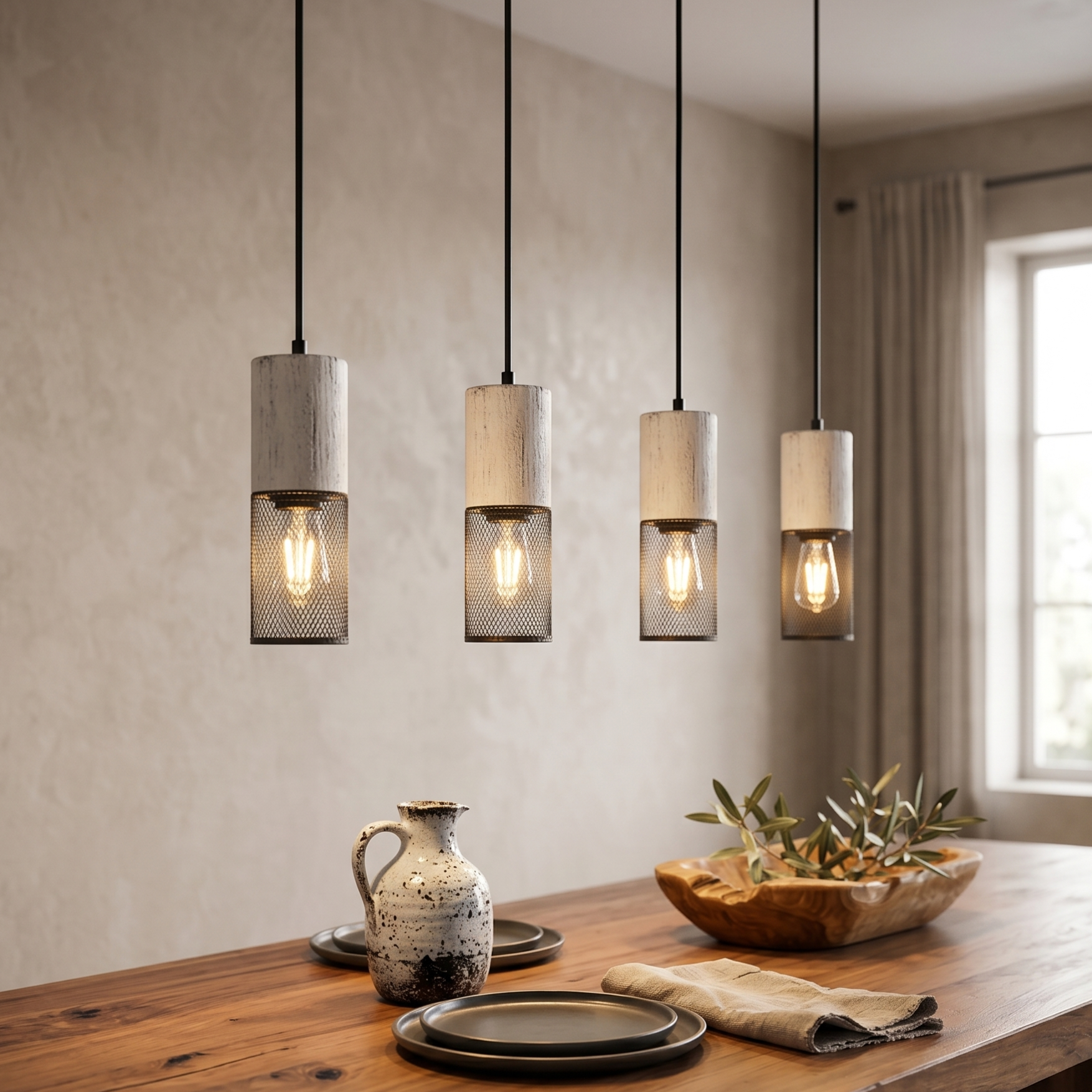 Lustra Suspendata Liniara Vintage TOSH Alba 4xE27 Premium