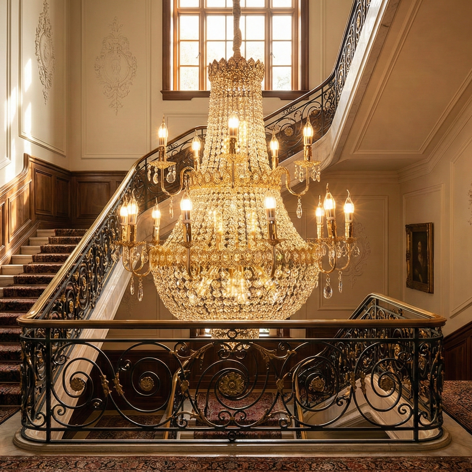 Candelabru Cristal Golden Grande Magnifica 90x110CM