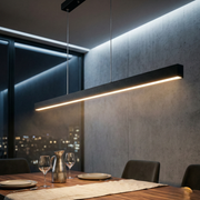 Lustra LED Suspendata Liniara Neagra LINA 120cm 3 Lumini din Buton Echivalent 300W