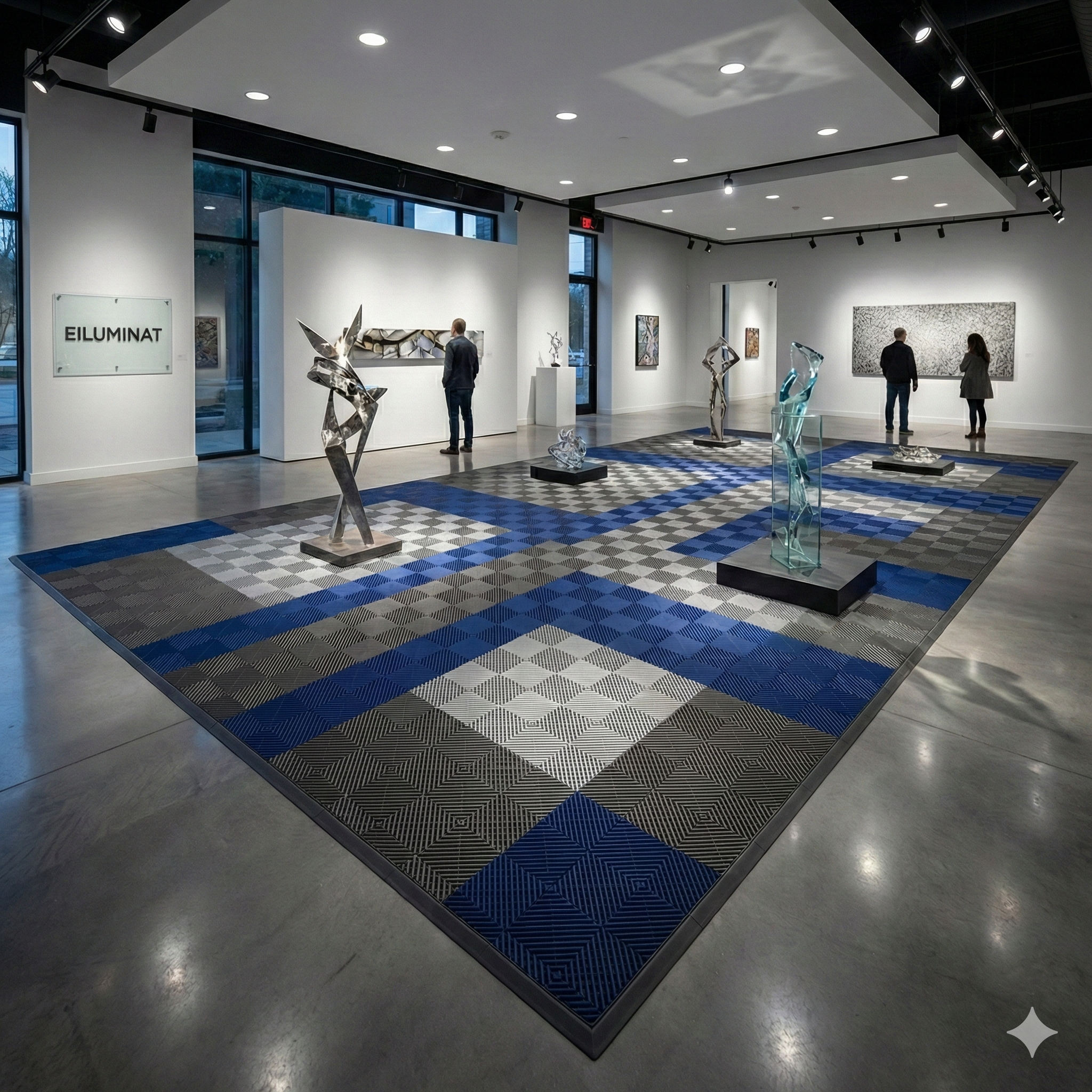 Pardoseala Modulara Neagra Din Polipropilena Rezistenta la 8 Tone 40x40CM