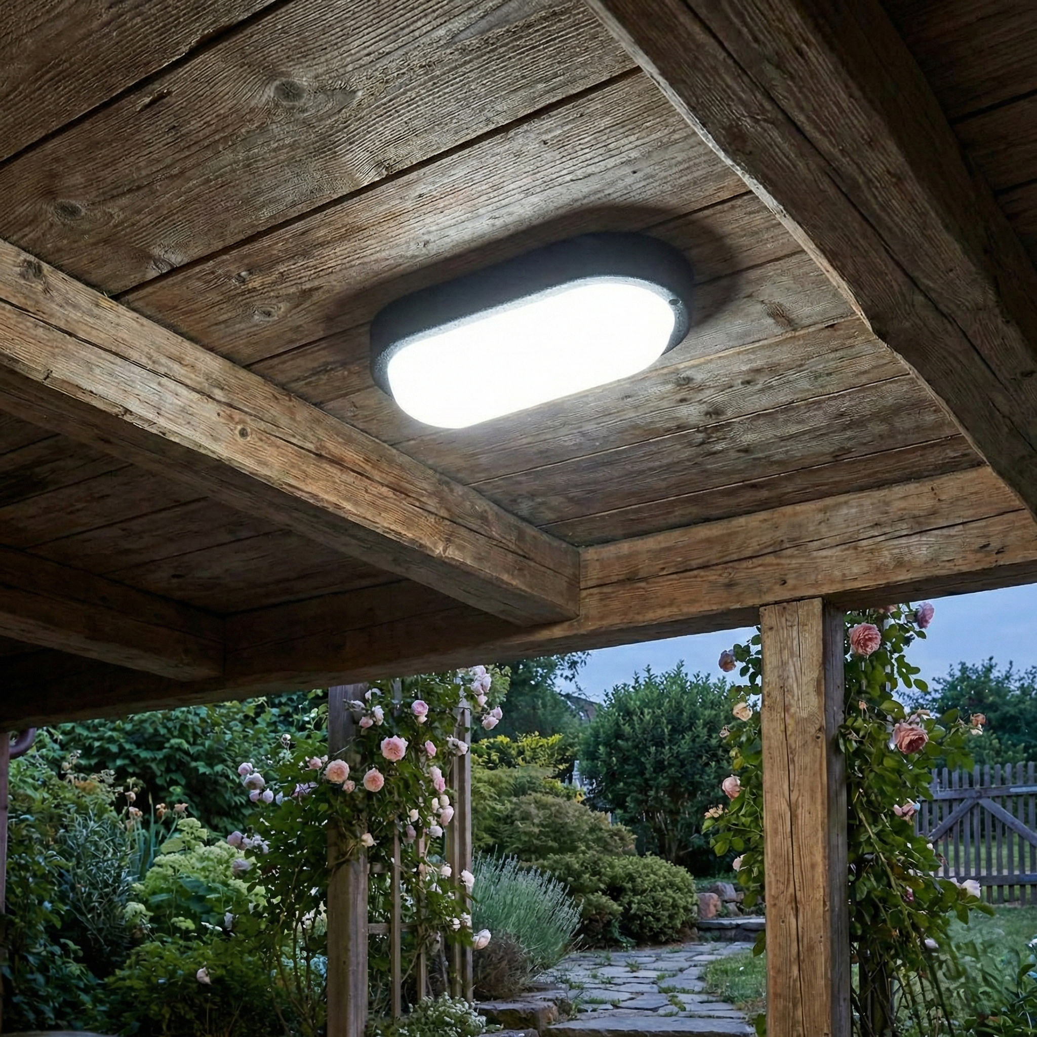 Aplica LED 18W Ovala BAT Neagra Exterior Echivalent 150W