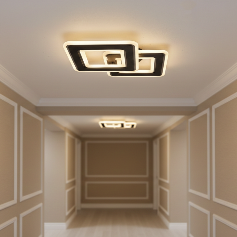 Aplica LED Square GRIDLINE Neagra Echivalent 300W Telecomanda