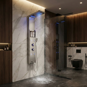 Panou de Dus Premium Silver NovaRain - LED, Masaj, 130CM