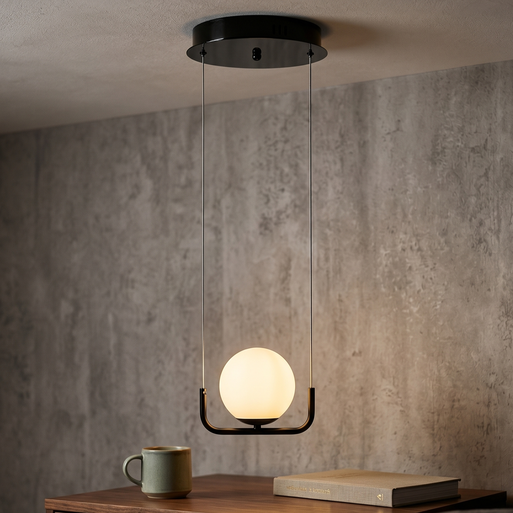 Pendul Abajur Nordic Black SWING 1xE27