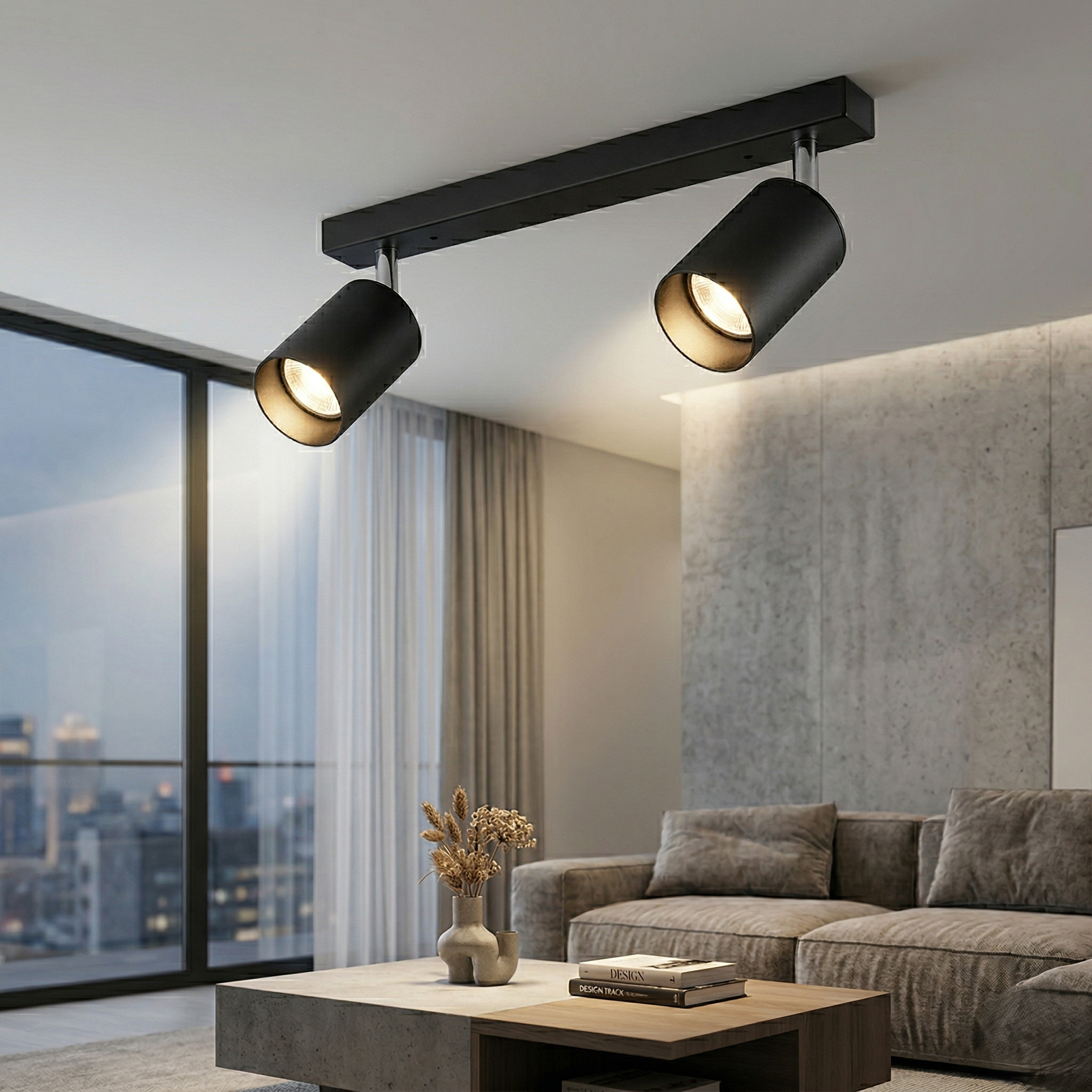 Spot Liniar Vector Line 2xGU10 Reglabil Negru