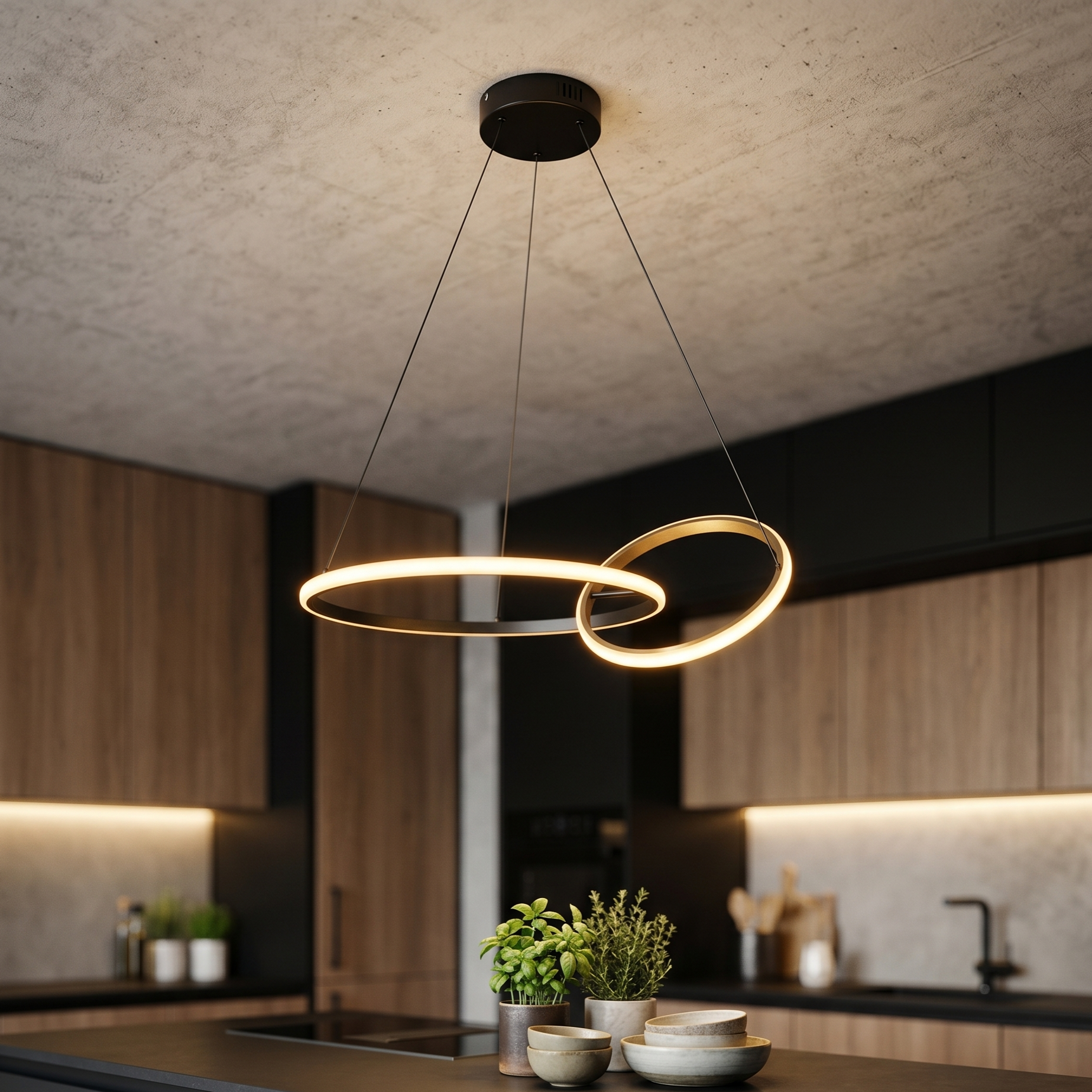 Lustra LED Suspendata Black ALUX Echivalent 300W