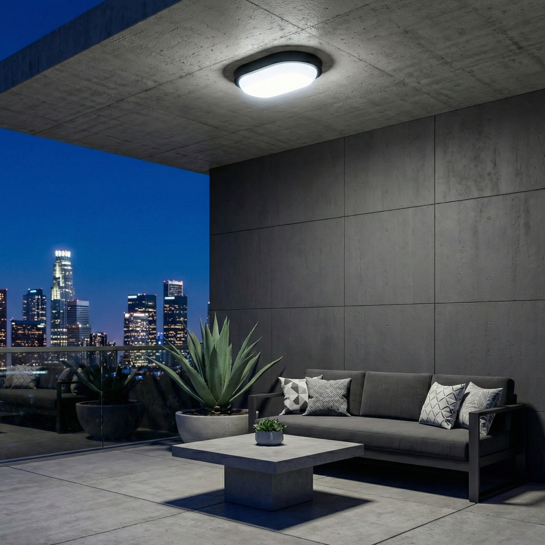 Aplica LED 12W Ovala BAT Neagra Exterior Echivalent 100W