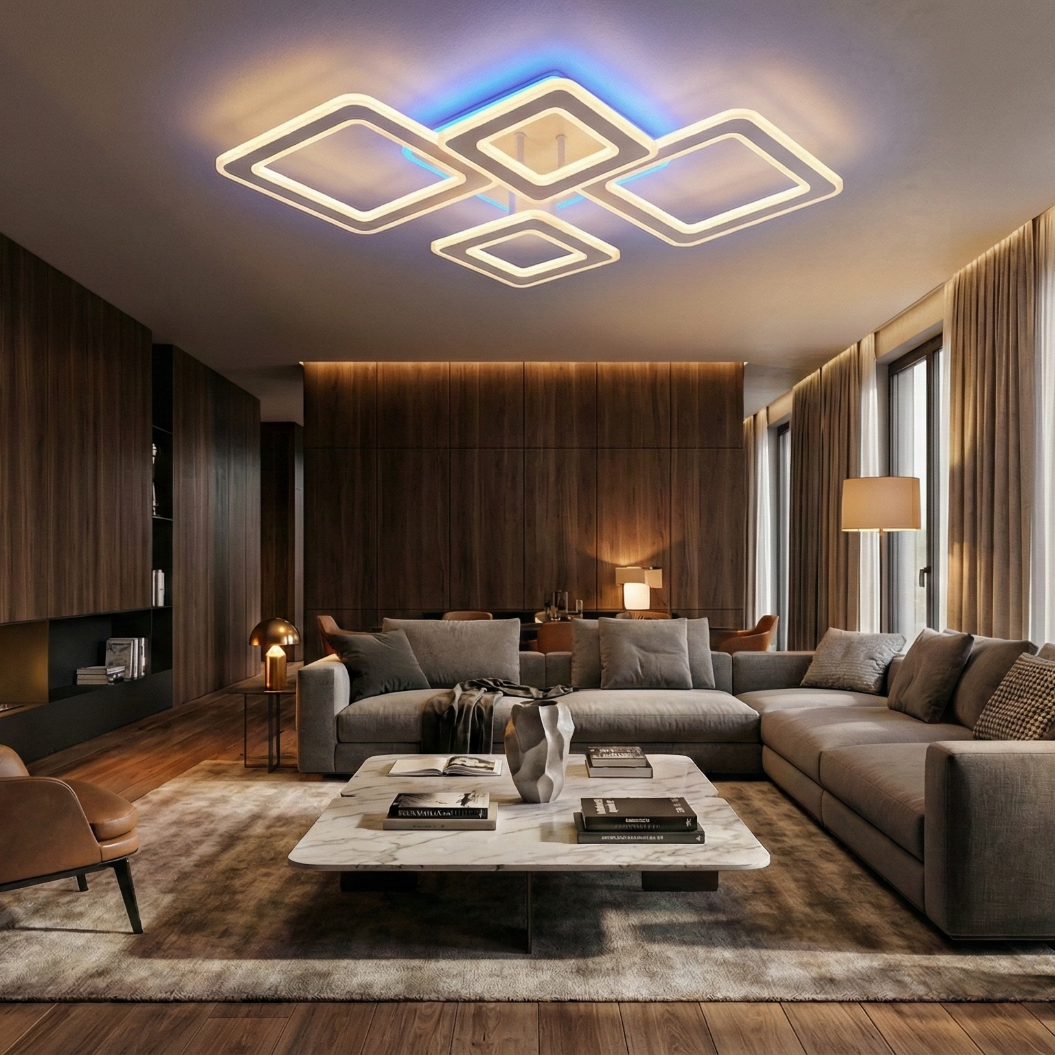 Lustra LED 4 Diamond GRIDLINE RGB Alb Echivalent 800W Telecomanda