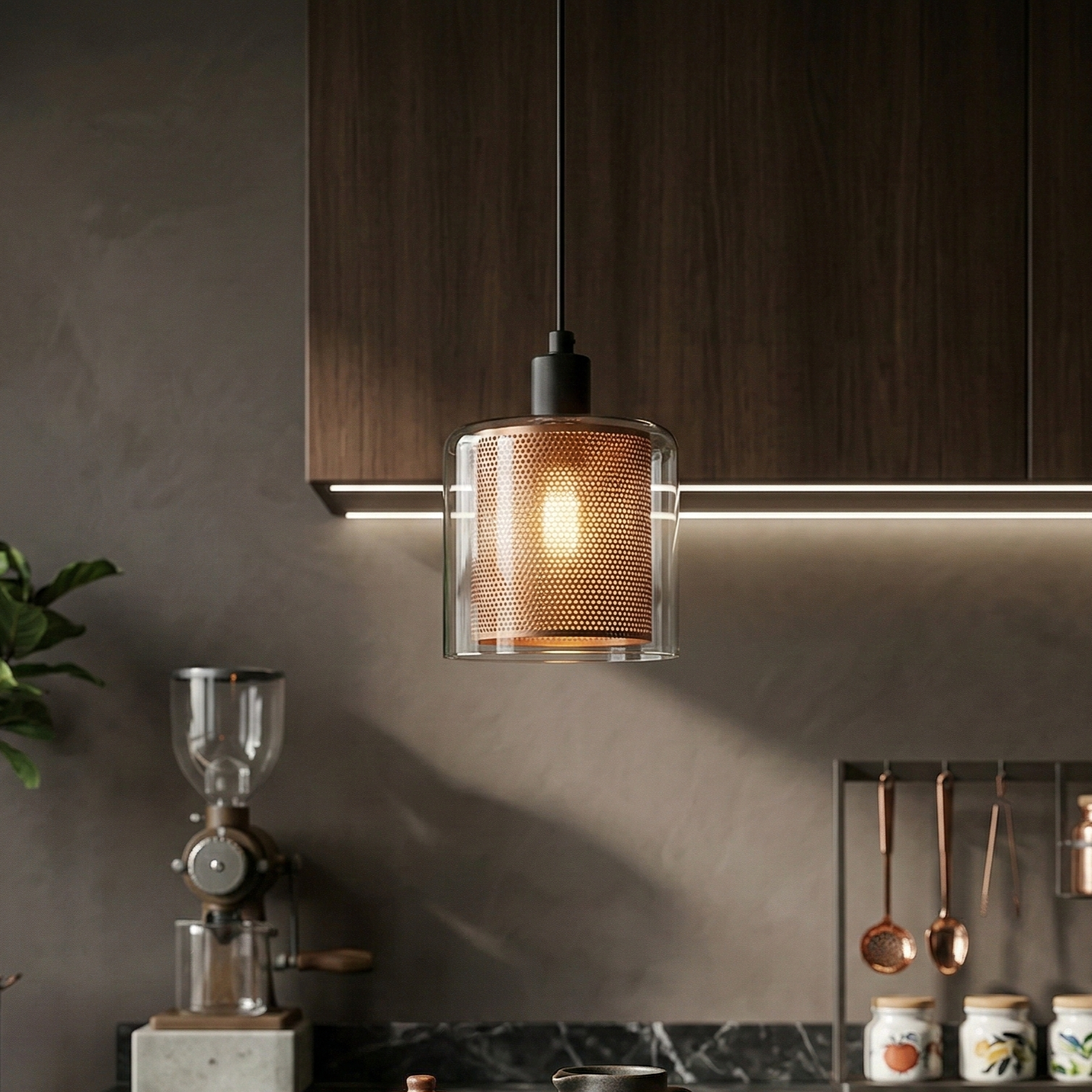 Pendul Abajur Cooper Black 1xE14