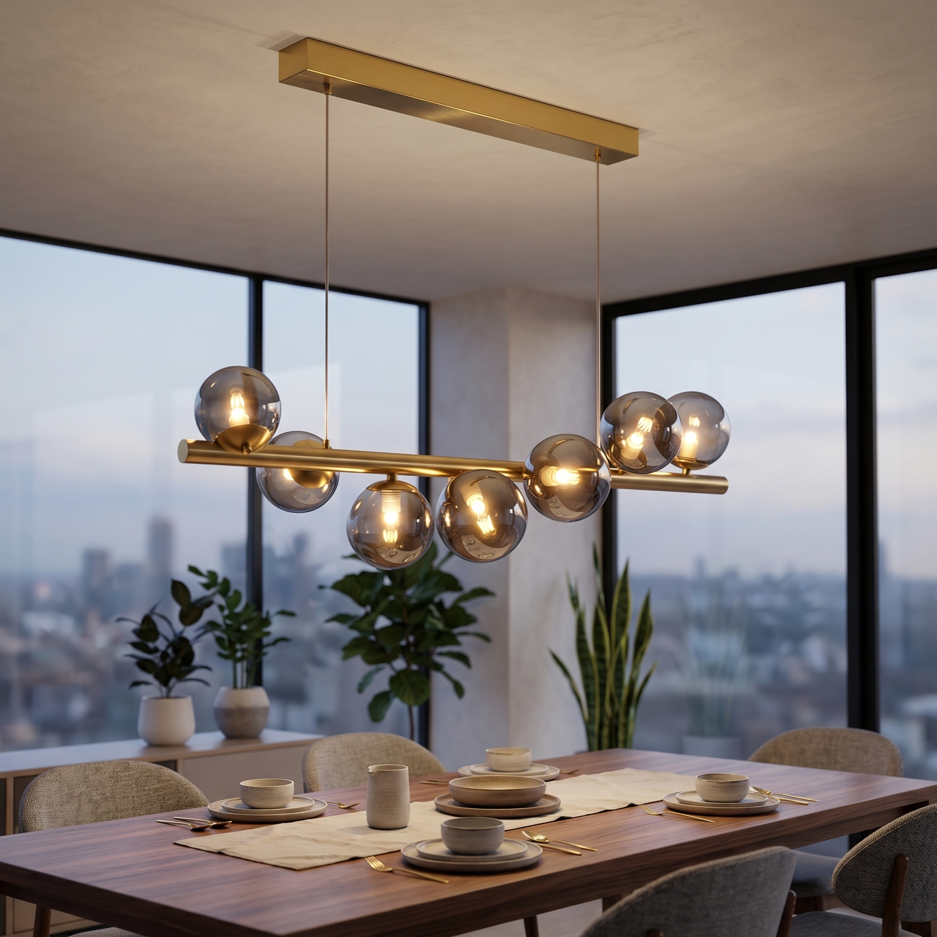 Lustra Abajur Fumuriu GOLD Liniara DX220-7