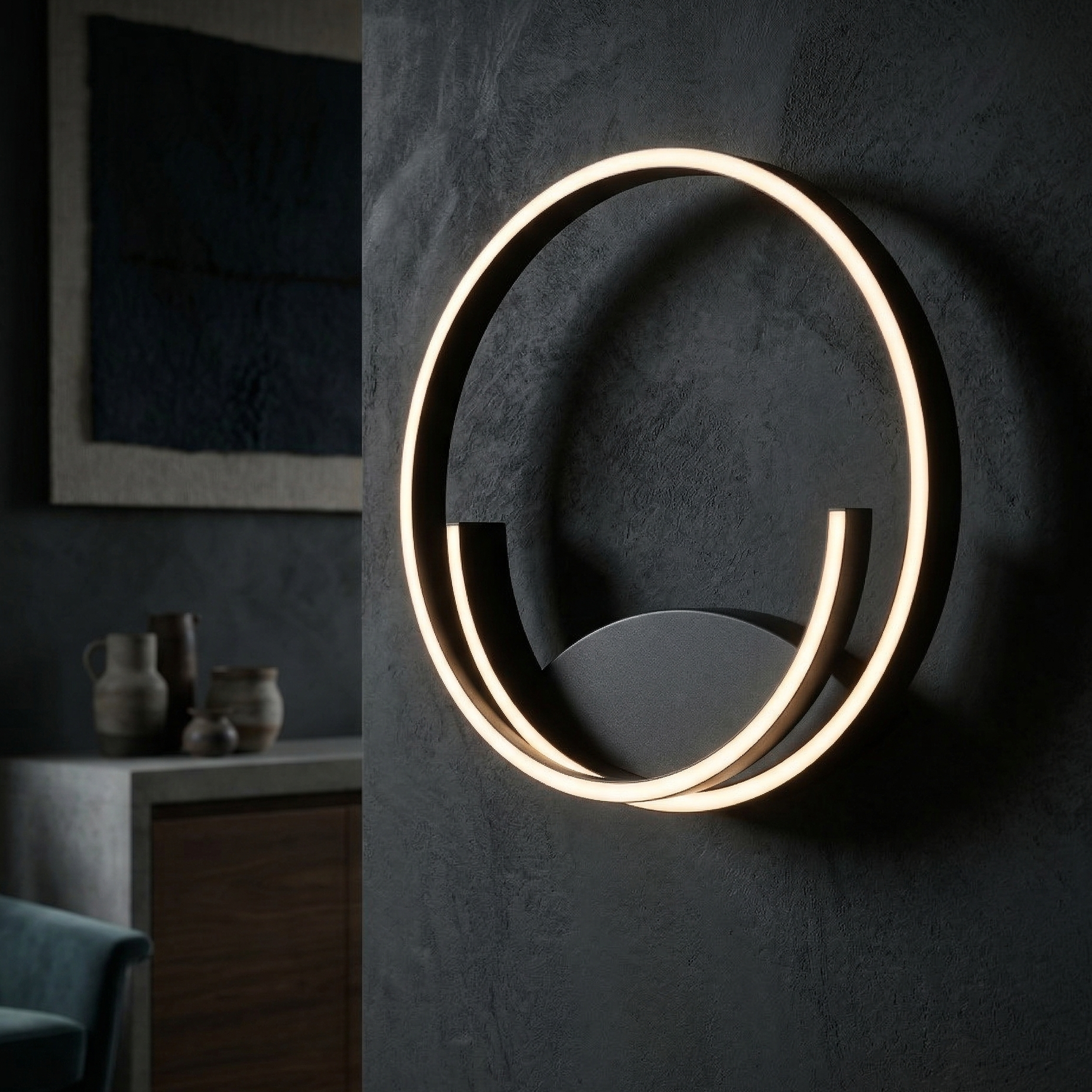 Aplica LED Cinardi Black 35CM CINQUE Premium