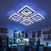 Lustra LED 4 SQUARE GRIDLINE RGB Alb Echivalent 500W Telecomanda