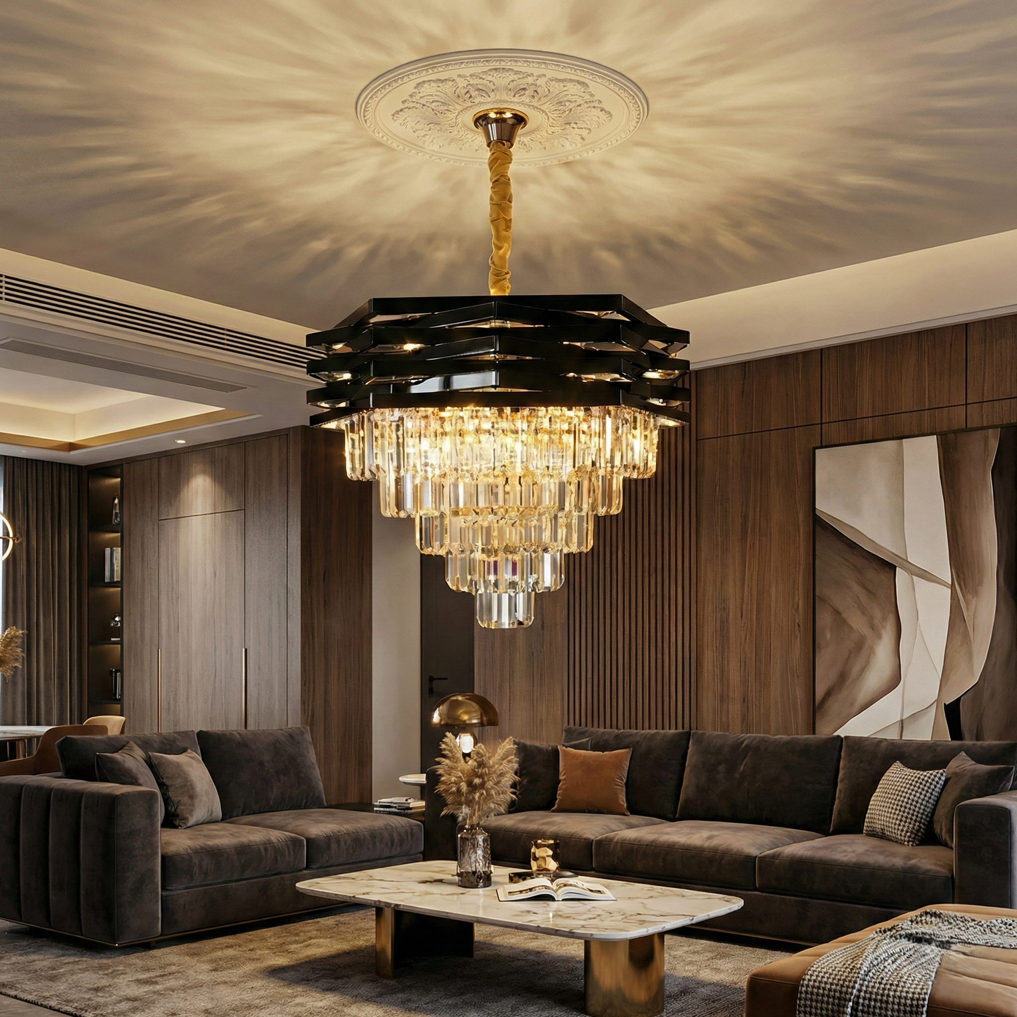 Candelabru Cristal Black MALVINA ⌀60CM