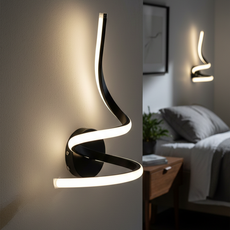 Aplica LED Perete Spiral Black Echivalent 100W