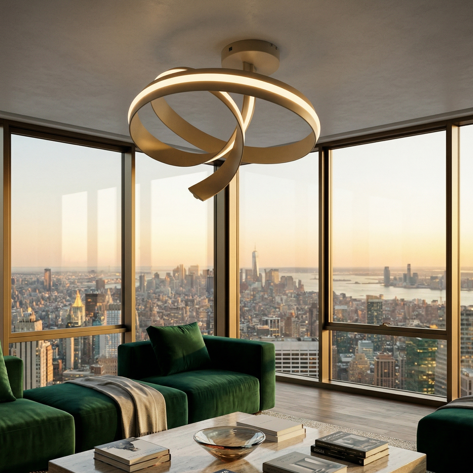 Lustra LED Aplicata Cisenna Beige CINQUE Premium Echivalent 500W