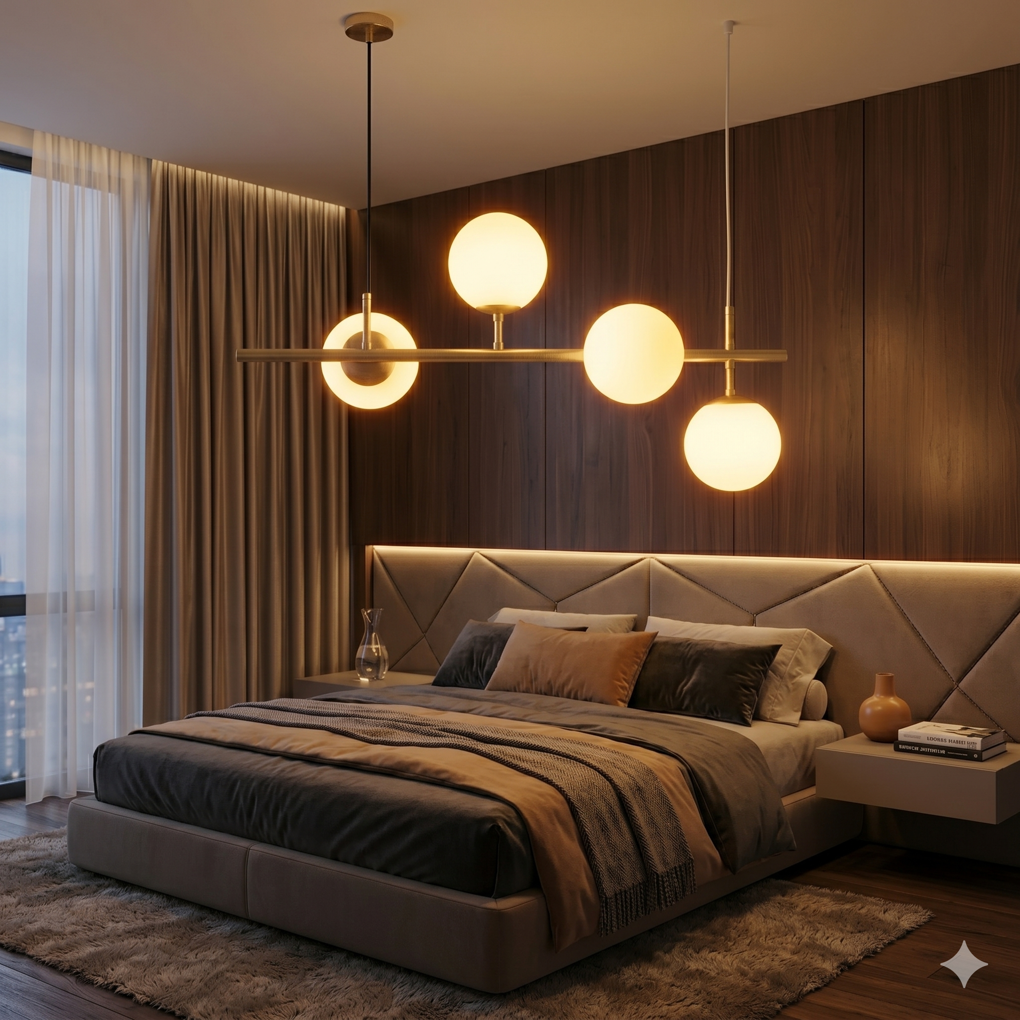 Lustra Abajur MAT GOLD Liniara 4XE27